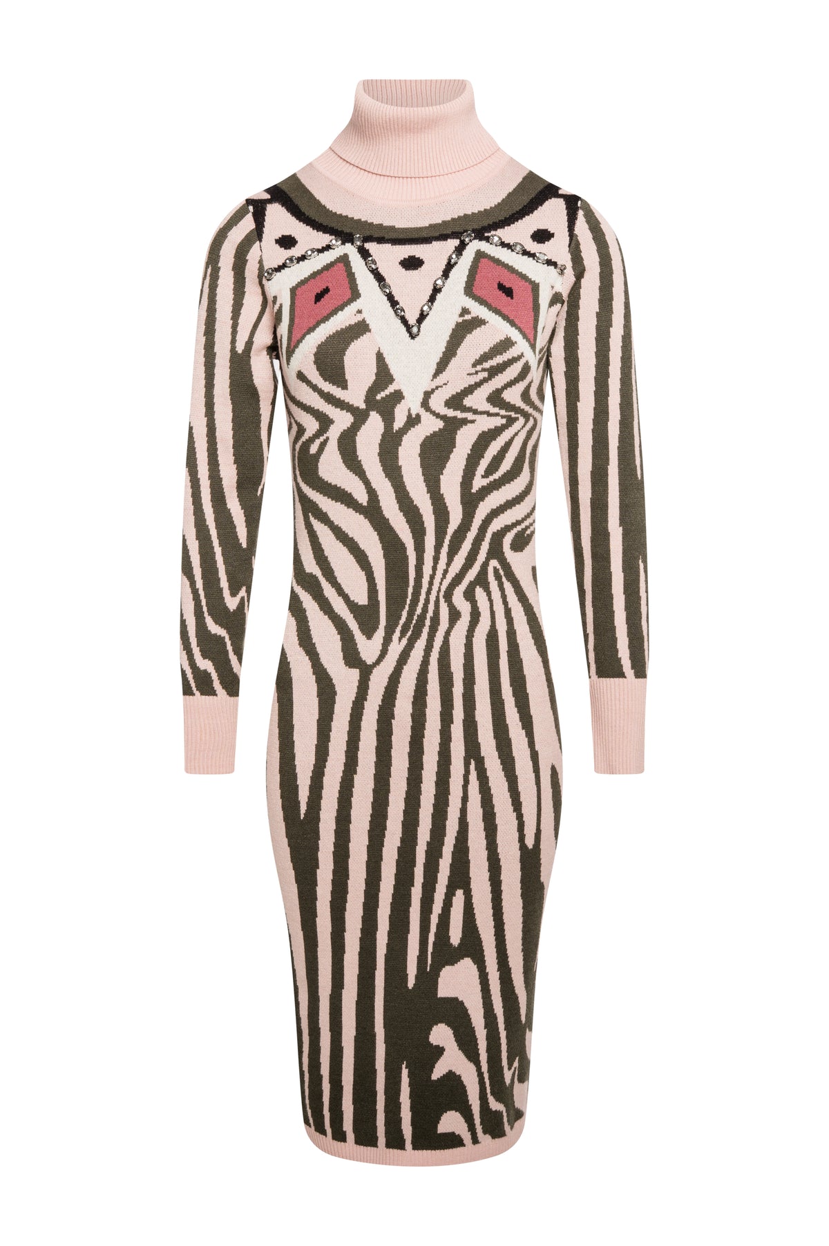 Abito slim midi in jacquard animalier FS26WD5002K504F8-K37 Fracomina