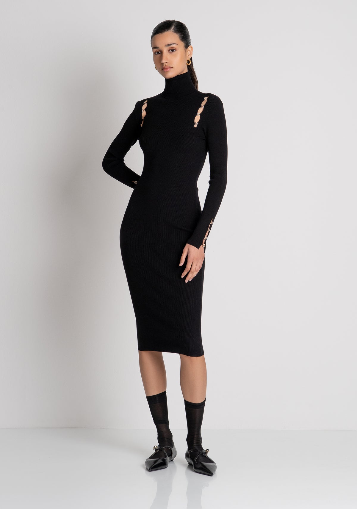 Abito slim midi in maglia FS26WD5003K56501 FRACOMINA