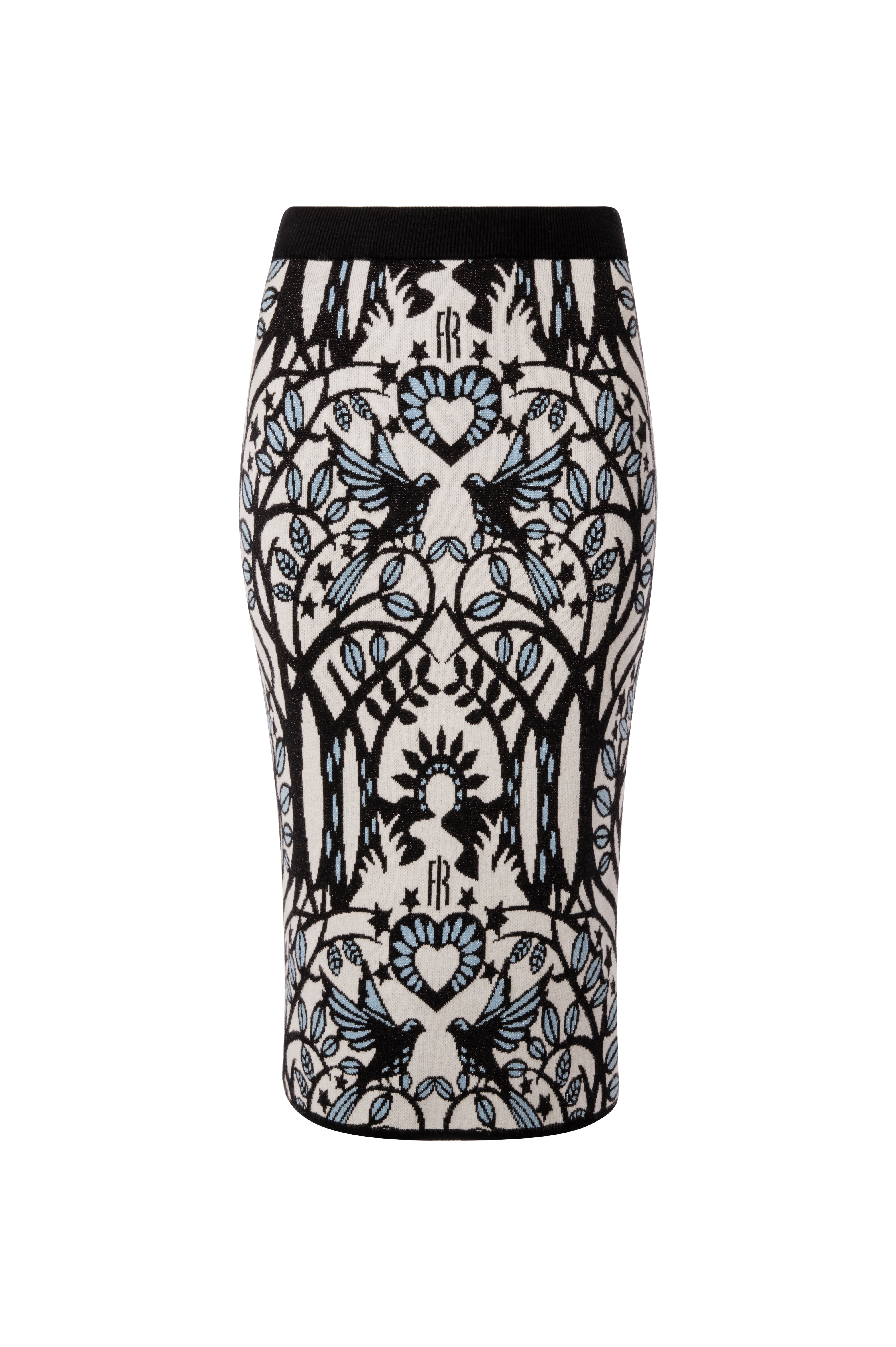 Gonna slim midi in jacquard FRACOMINA — immagine 6 di 6