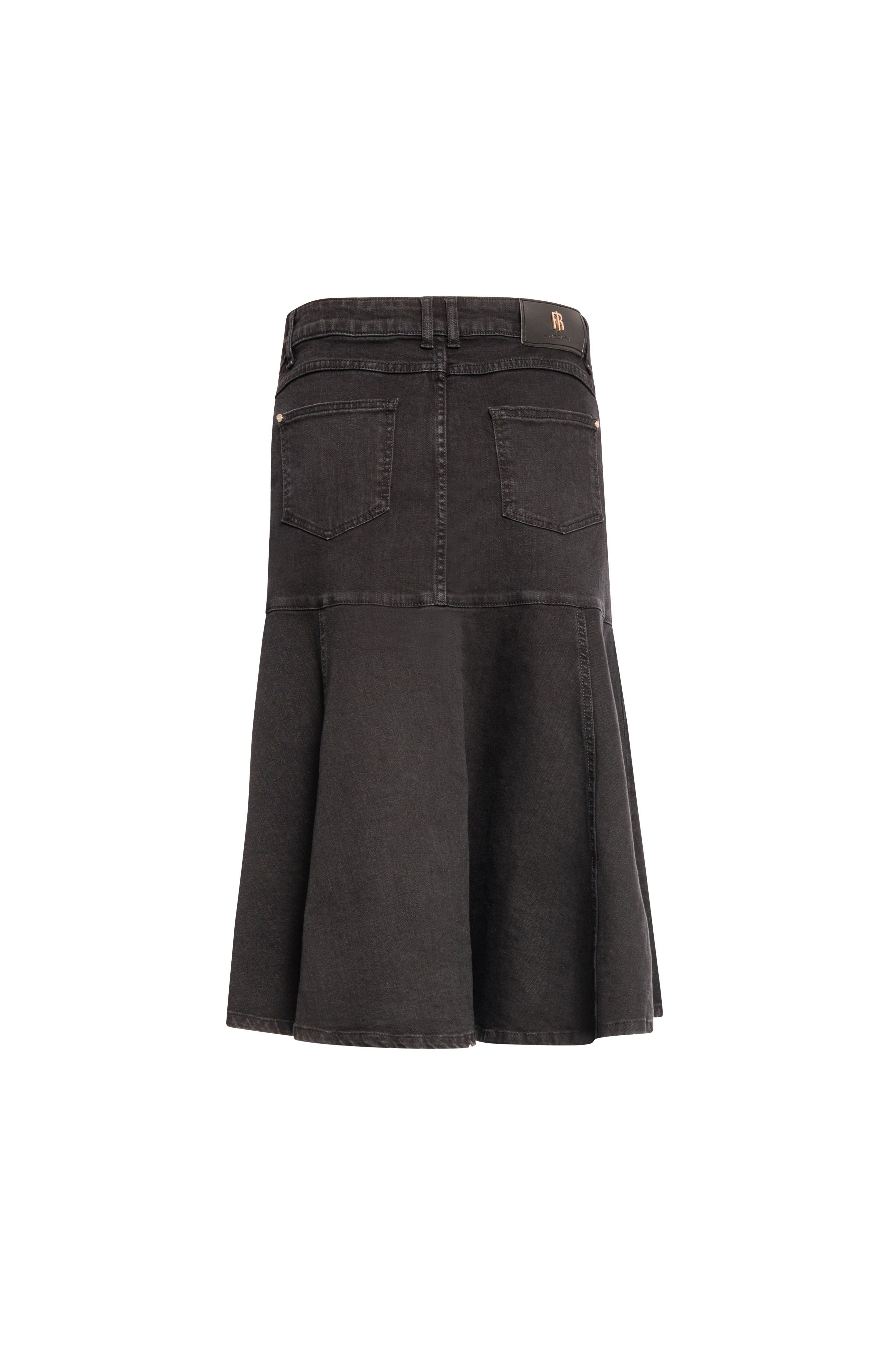 Gonna regular midi in denim black con lavaggio scuro FS26WG5001D42093-KG6 Fracomina