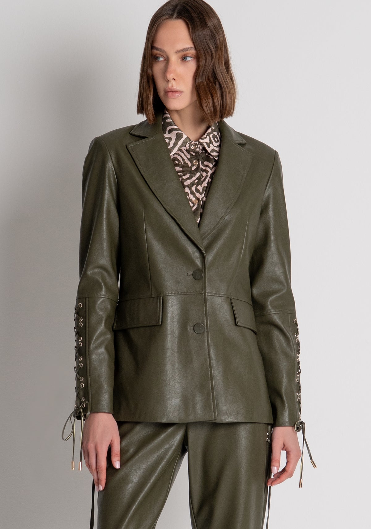 Blazer regular monopetto in finta pelliccia FS26WJ2001P45601 FRACOMINA