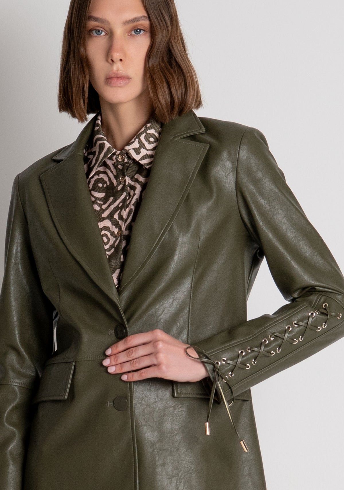 Blazer regular monopetto in finta pelliccia FS26WJ2001P45601 FRACOMINA