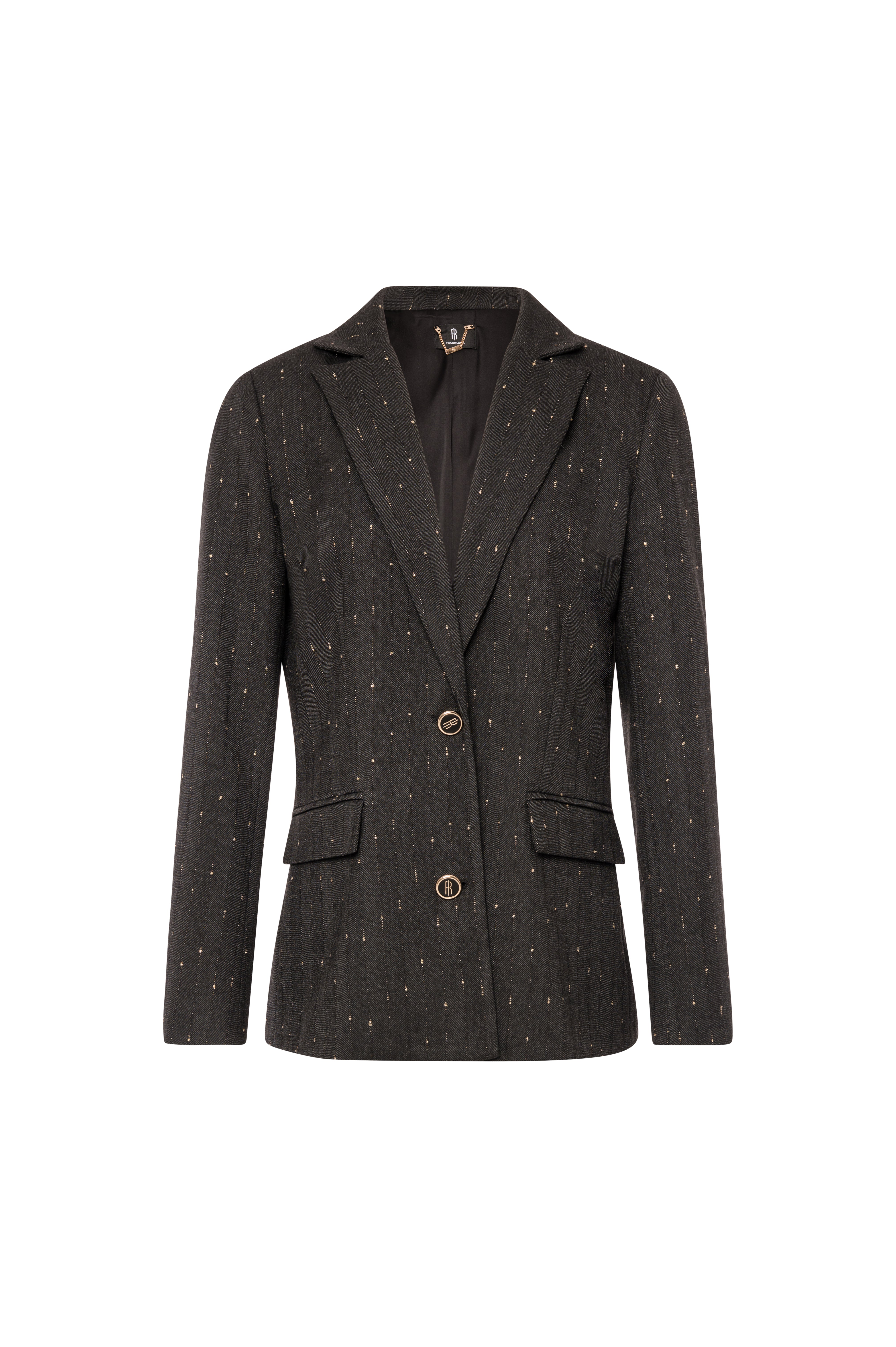 Blazer regular monopetto gessato FS26WJ3005W726Q7 FRACOMINA