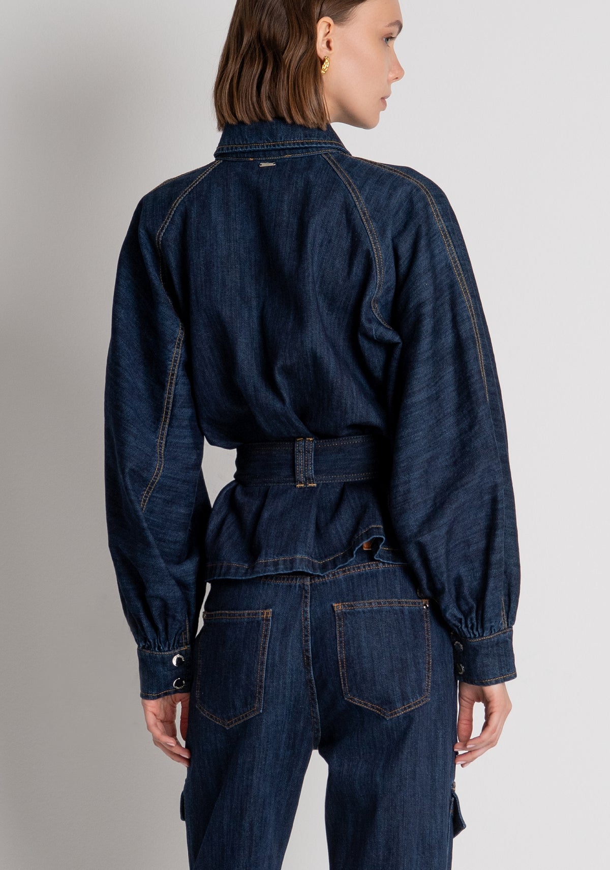 Giacca over in denim con lavaggio medio FS26WJ4002D40993 FRACOMINA