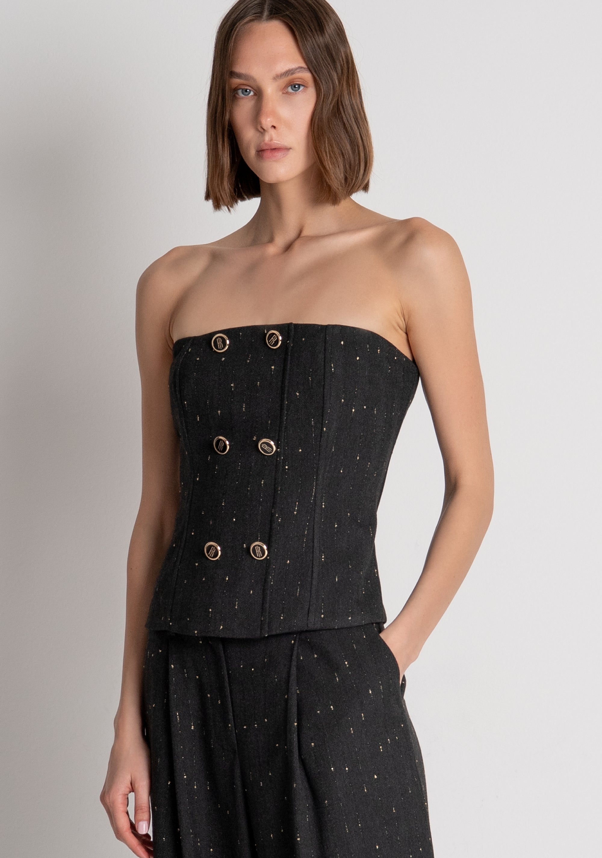 Top slim modello bustier FS26WJ5003W726Q7 FRACOMINA