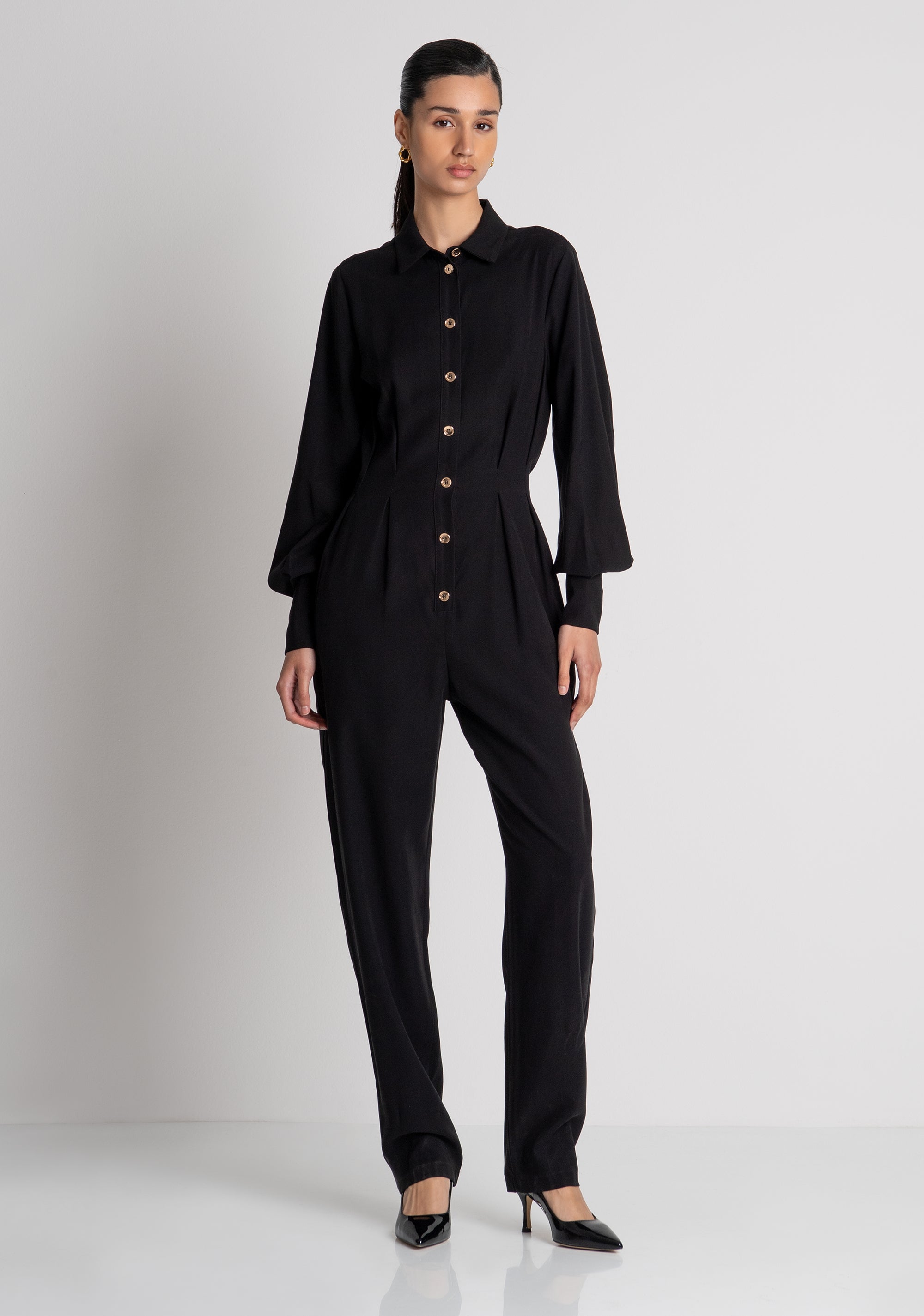 Tuta regular lunga in viscosa stretch FRACOMINA — immagine 2 di 6