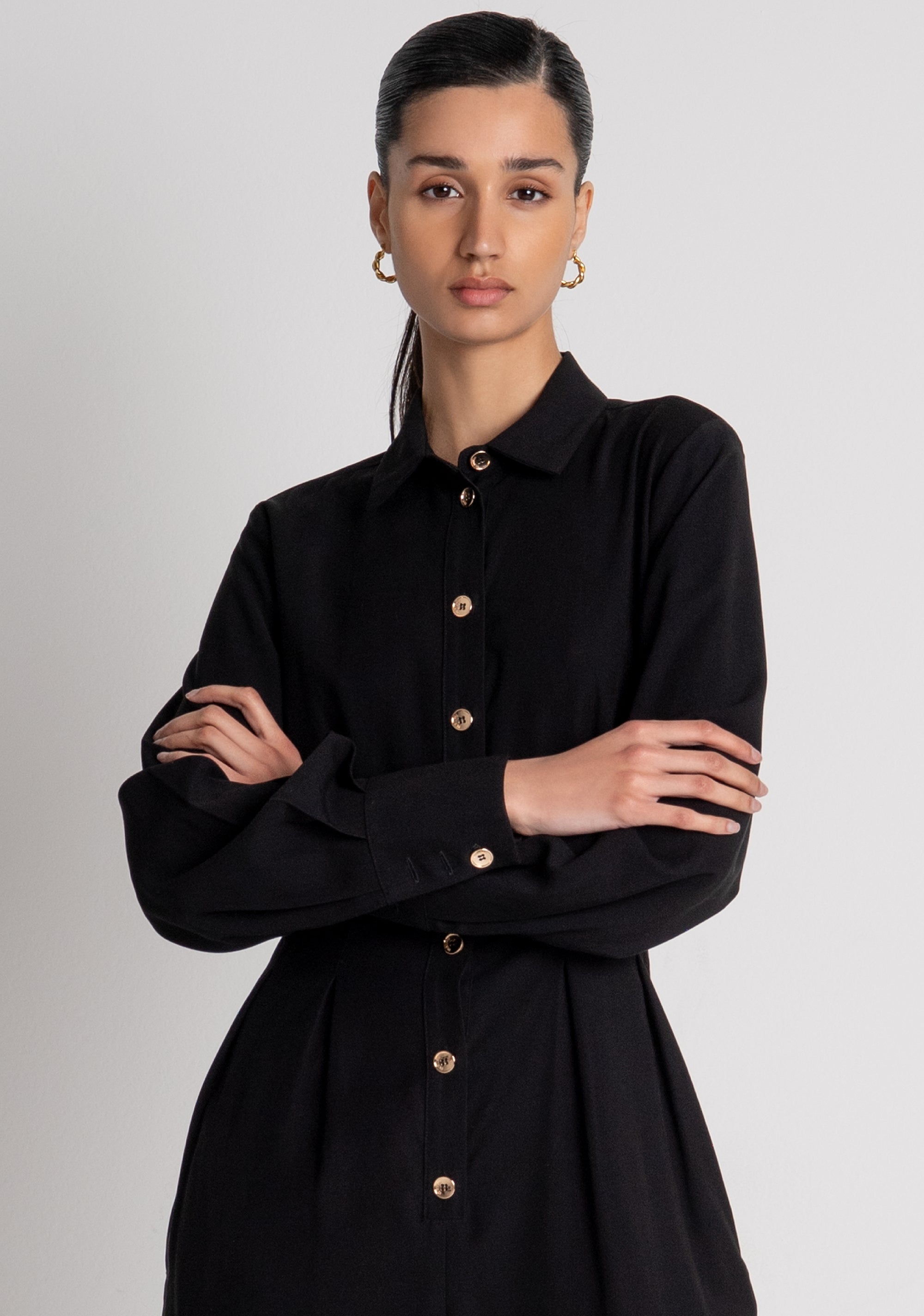 Tuta regular lunga in viscosa stretch FRACOMINA — immagine 3 di 6