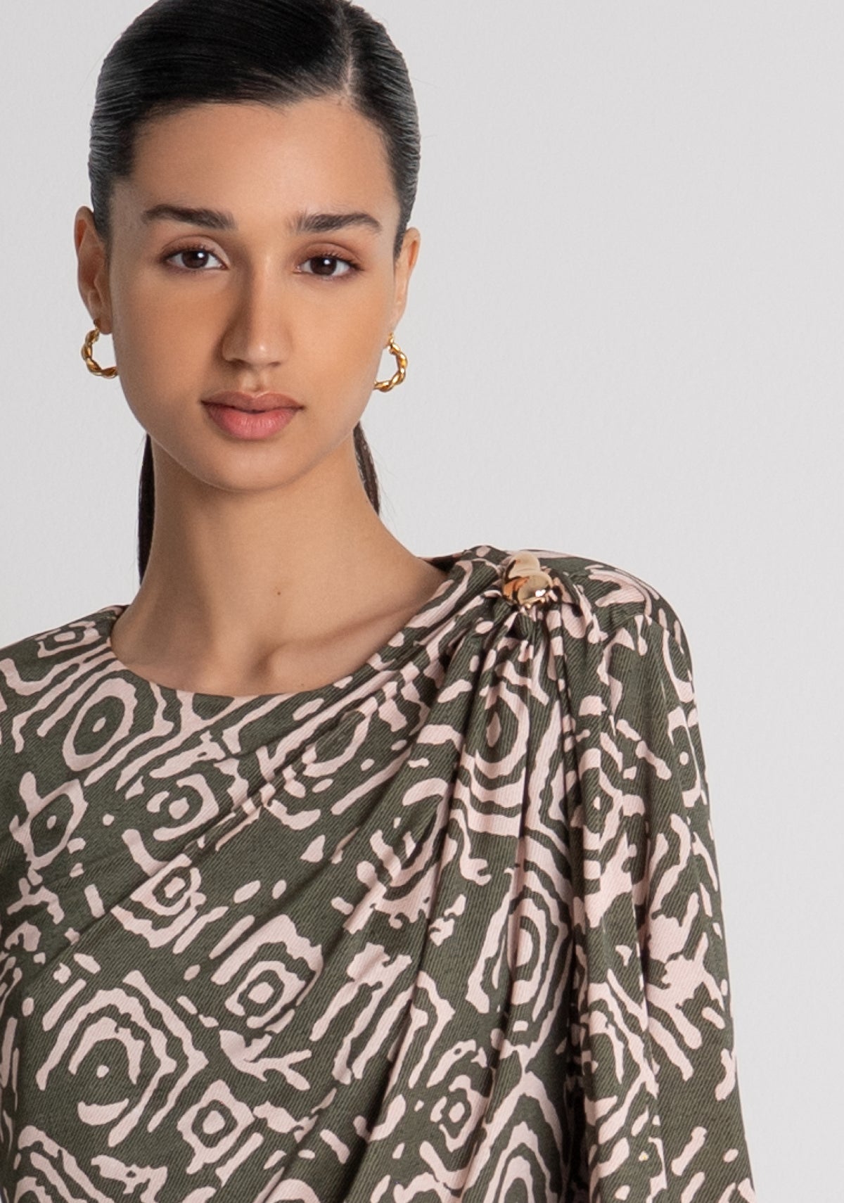 Blusa regular in fantasia geometrica FS26WT1006W798Y8 FRACOMINA