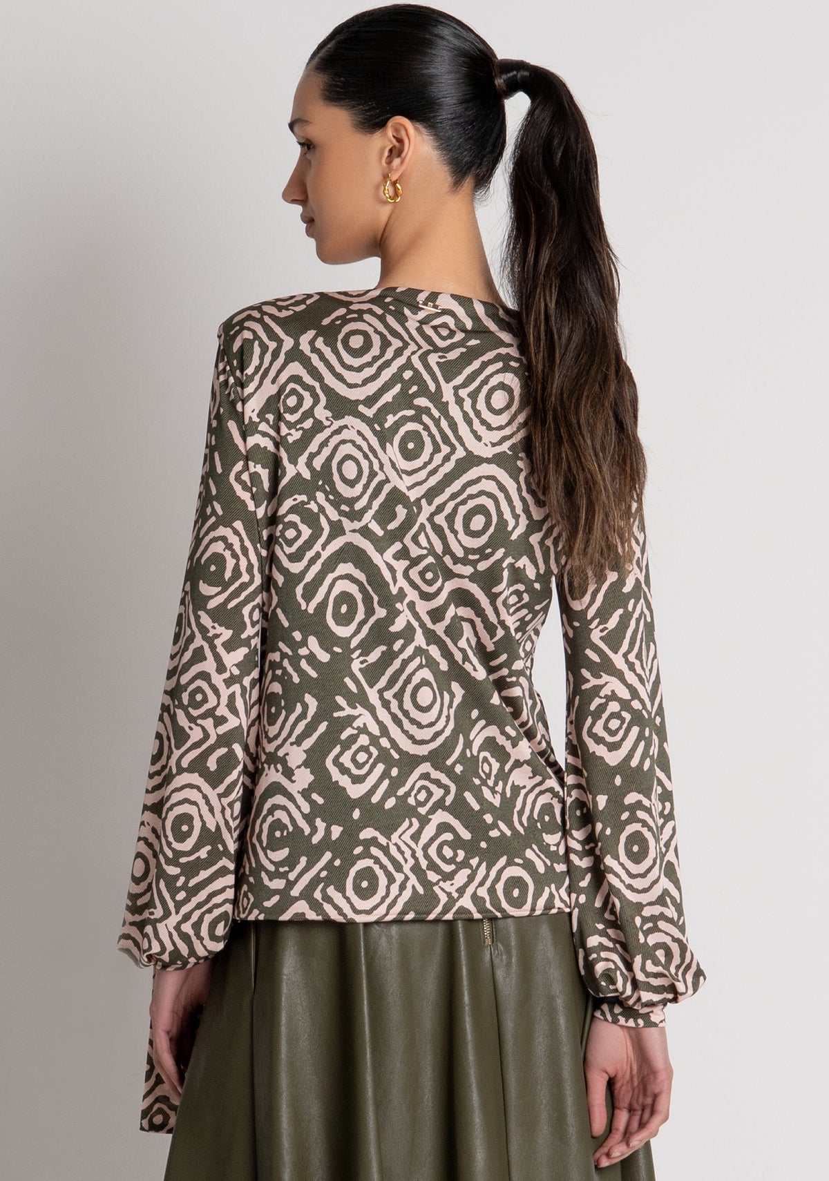 Blusa regular in fantasia geometrica FS26WT1006W798Y8 FRACOMINA