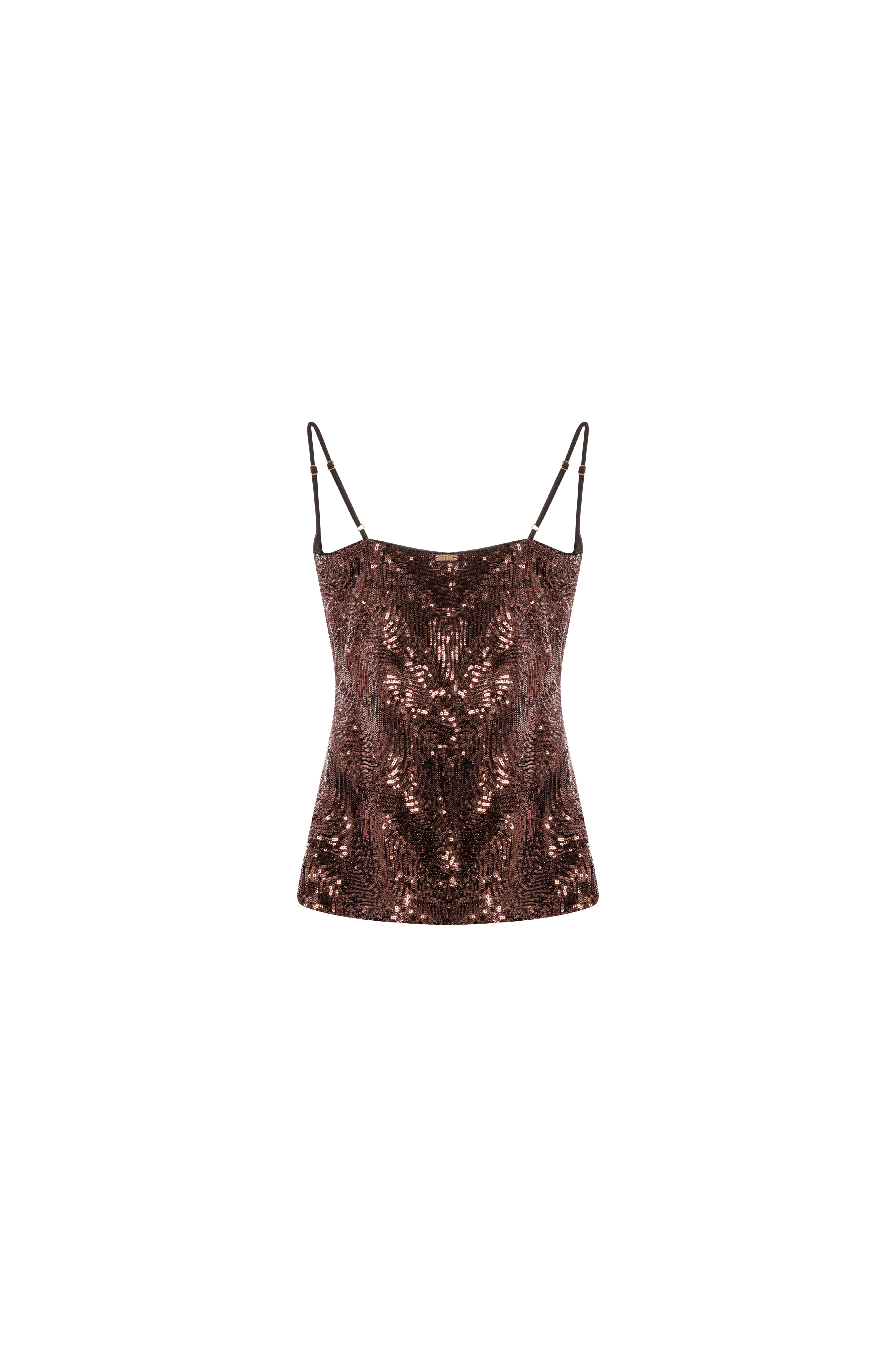 Top senza maniche in tessuto con paillettes FRACOMINA — immagine 6 di 6