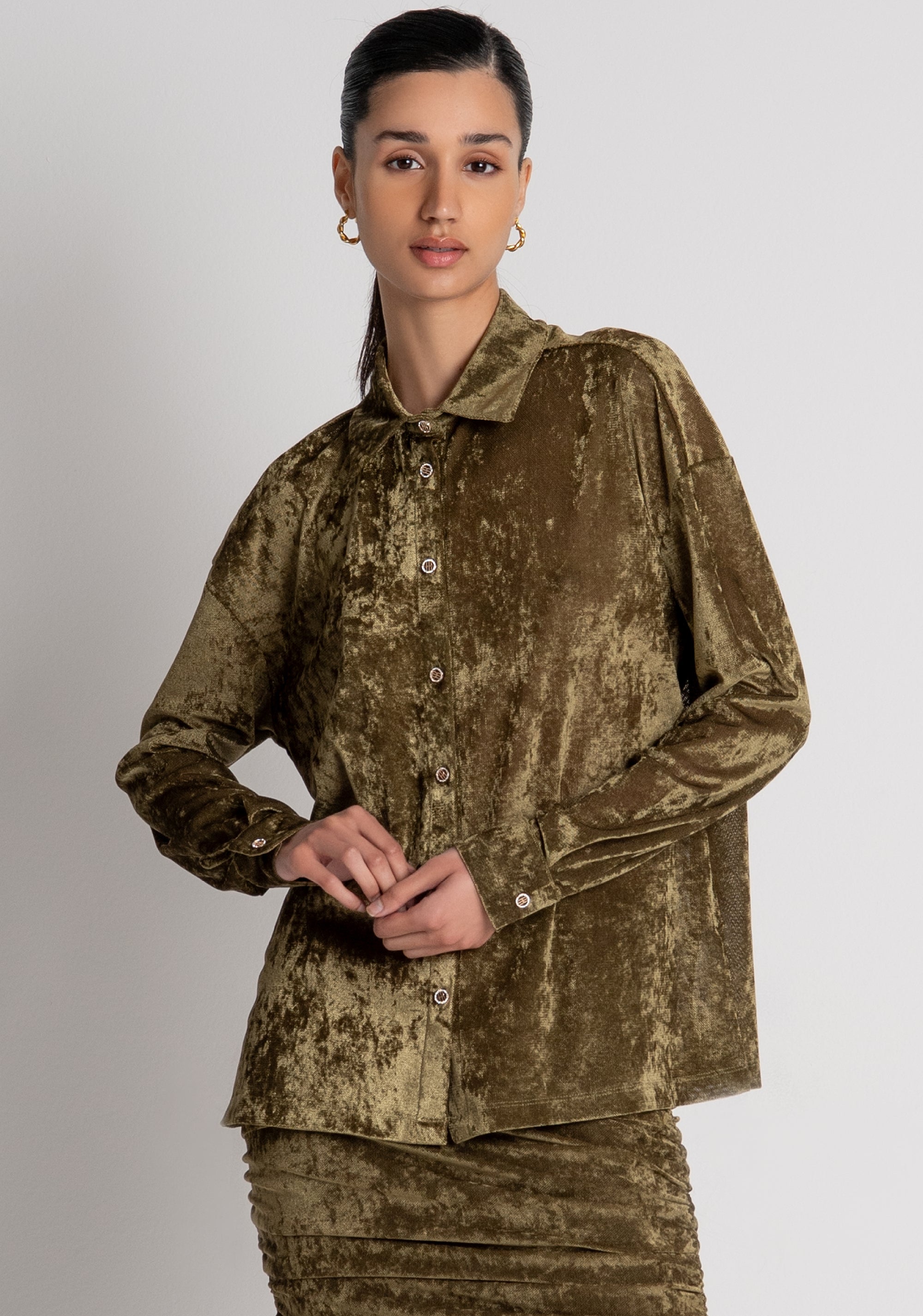 Camicia regular in velluto FRACOMINA — immagine 3 di 6