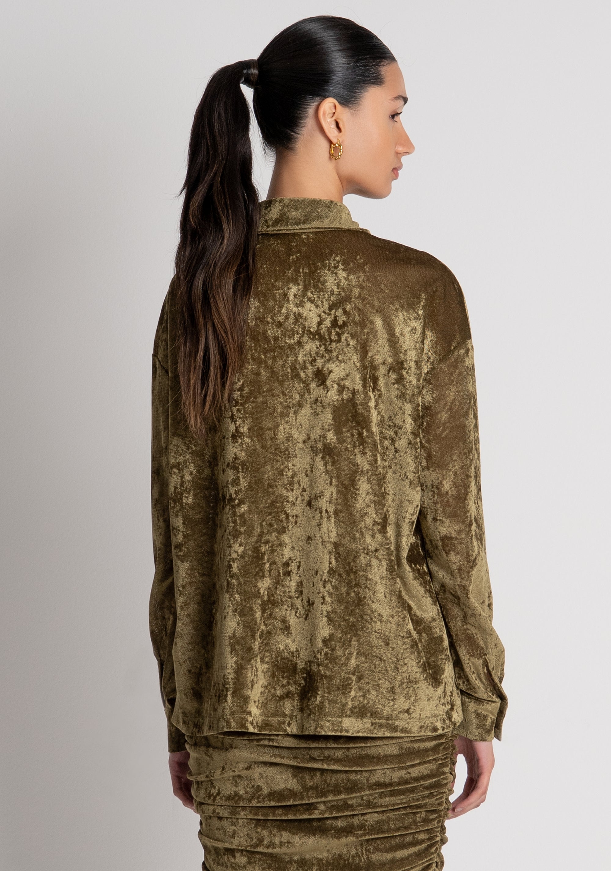 Camicia regular in velluto FRACOMINA — immagine 4 di 6
