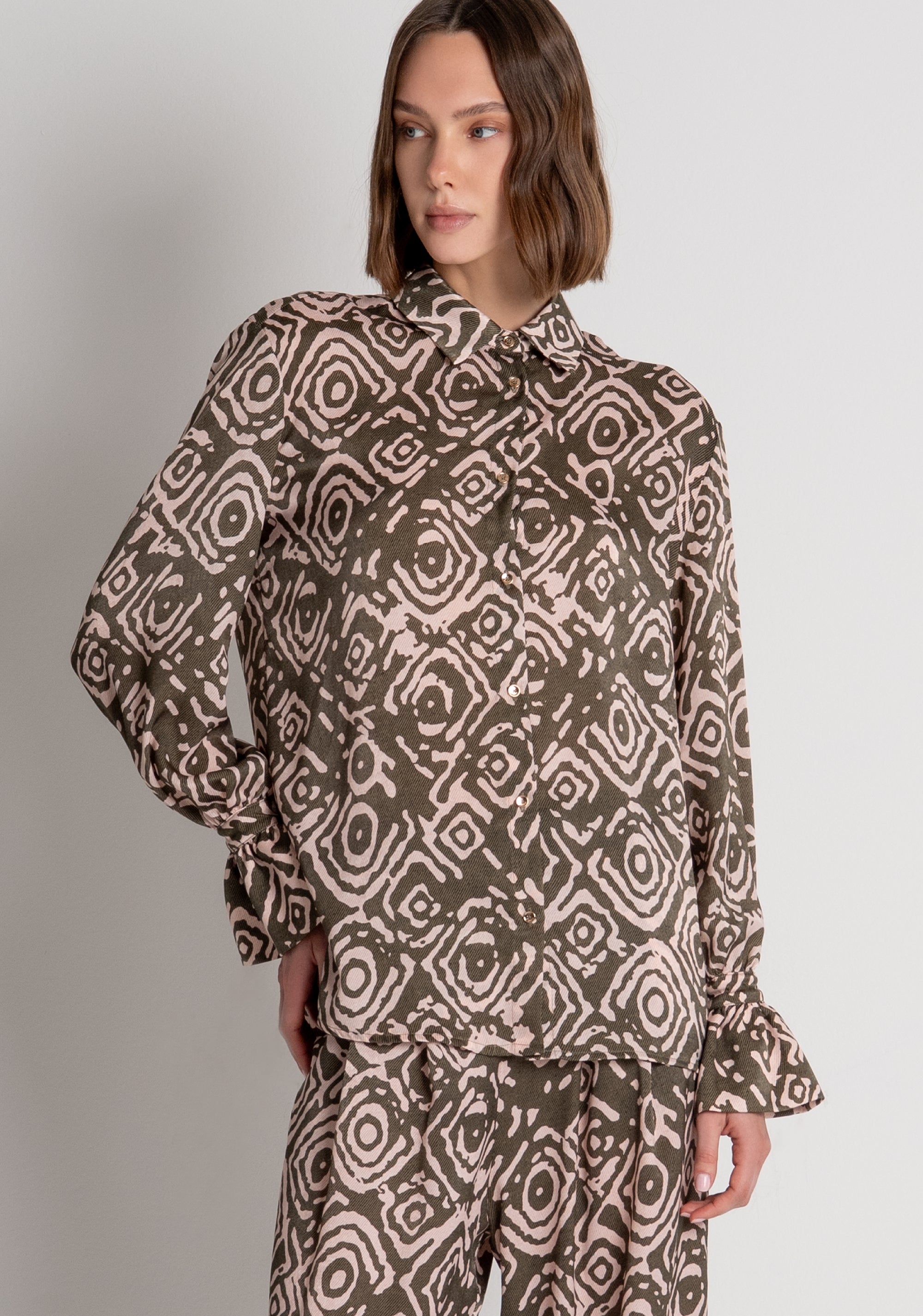 Camicia regular in fantasia geometrica FRACOMINA — immagine 2 di 6