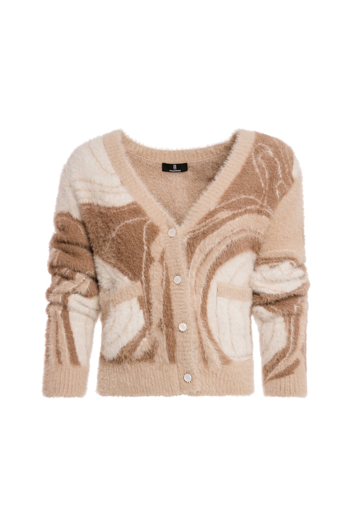 Cardigan regular in jacquard FS26WT8003K464F8-P13 Fracomina
