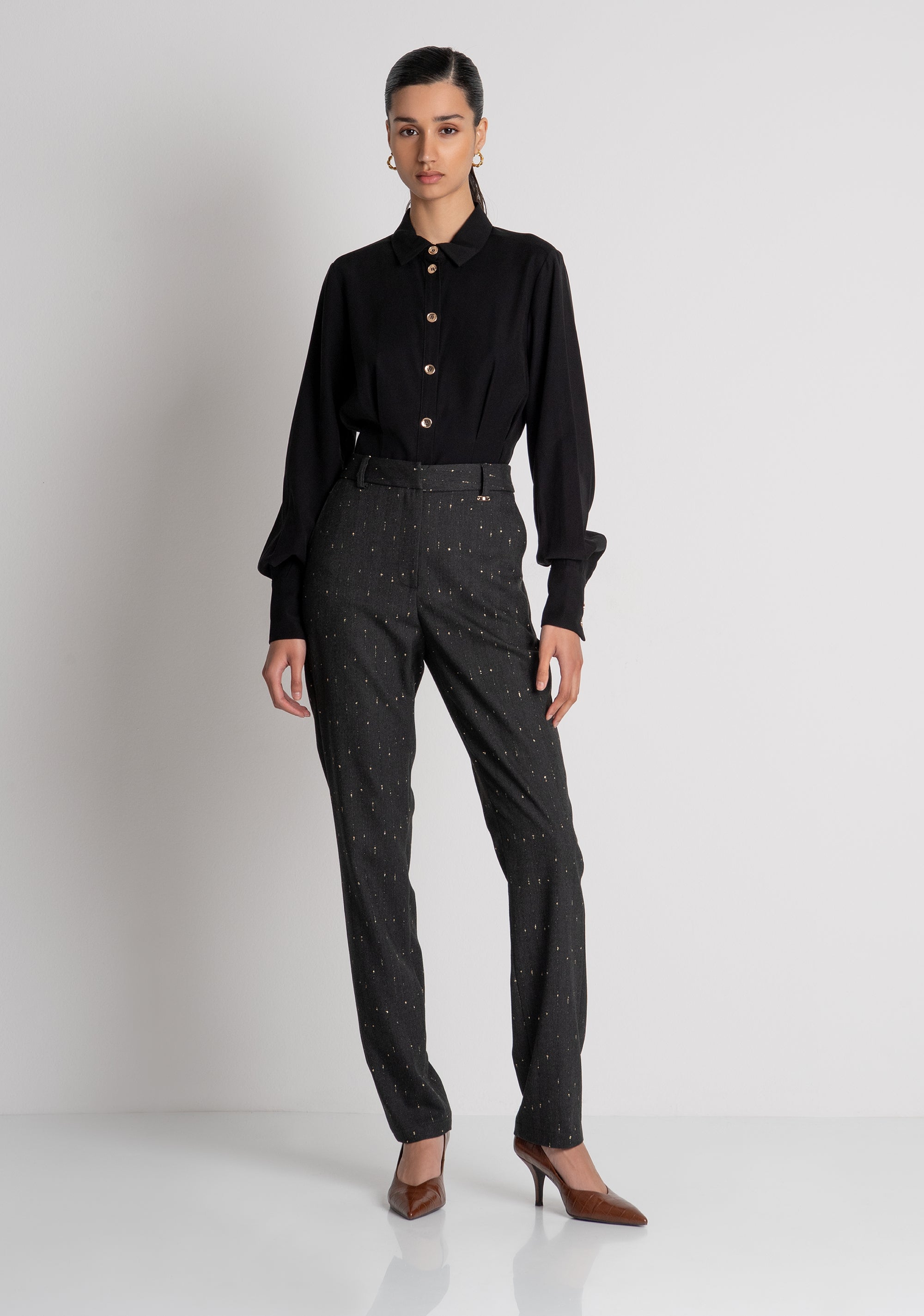 Pantalone regular in tessuto gessato FS26WV2003W726Q7 FRACOMINA