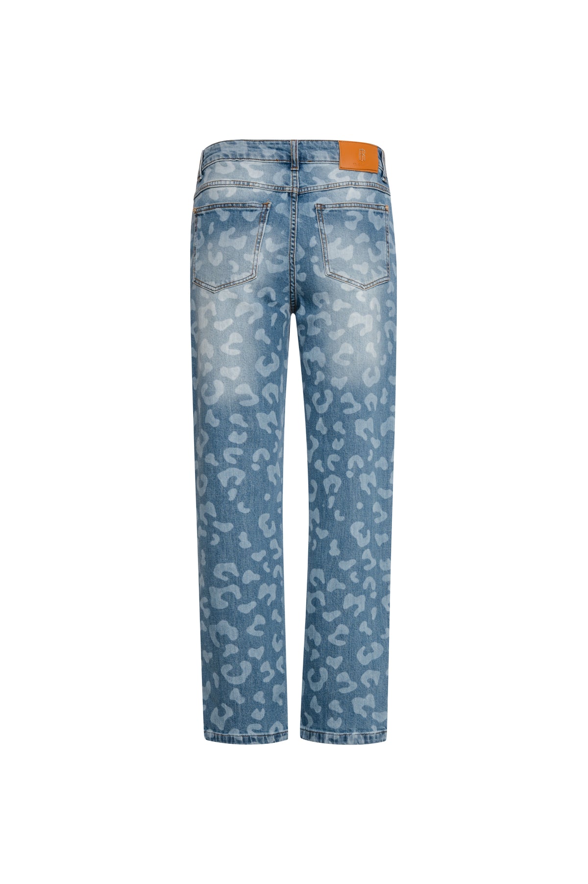 Jeans wide leg in denim con lavaggio chiaro e fantasia animalier FS26WV2005D401L7-K02 Fracomina