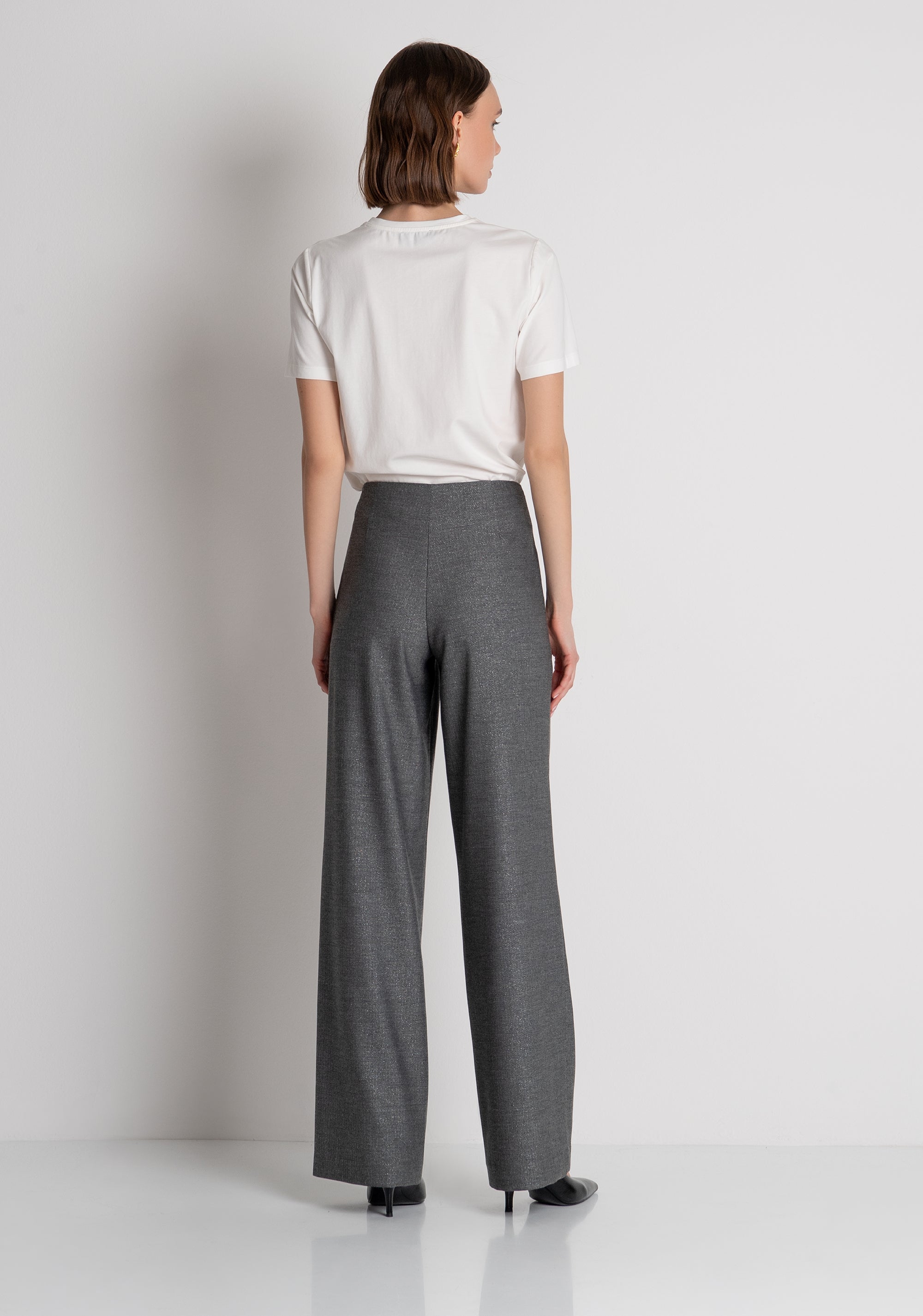 Pantalone wide a palazzo con cintura sul davanti FRACOMINA — immagine 4 di 6