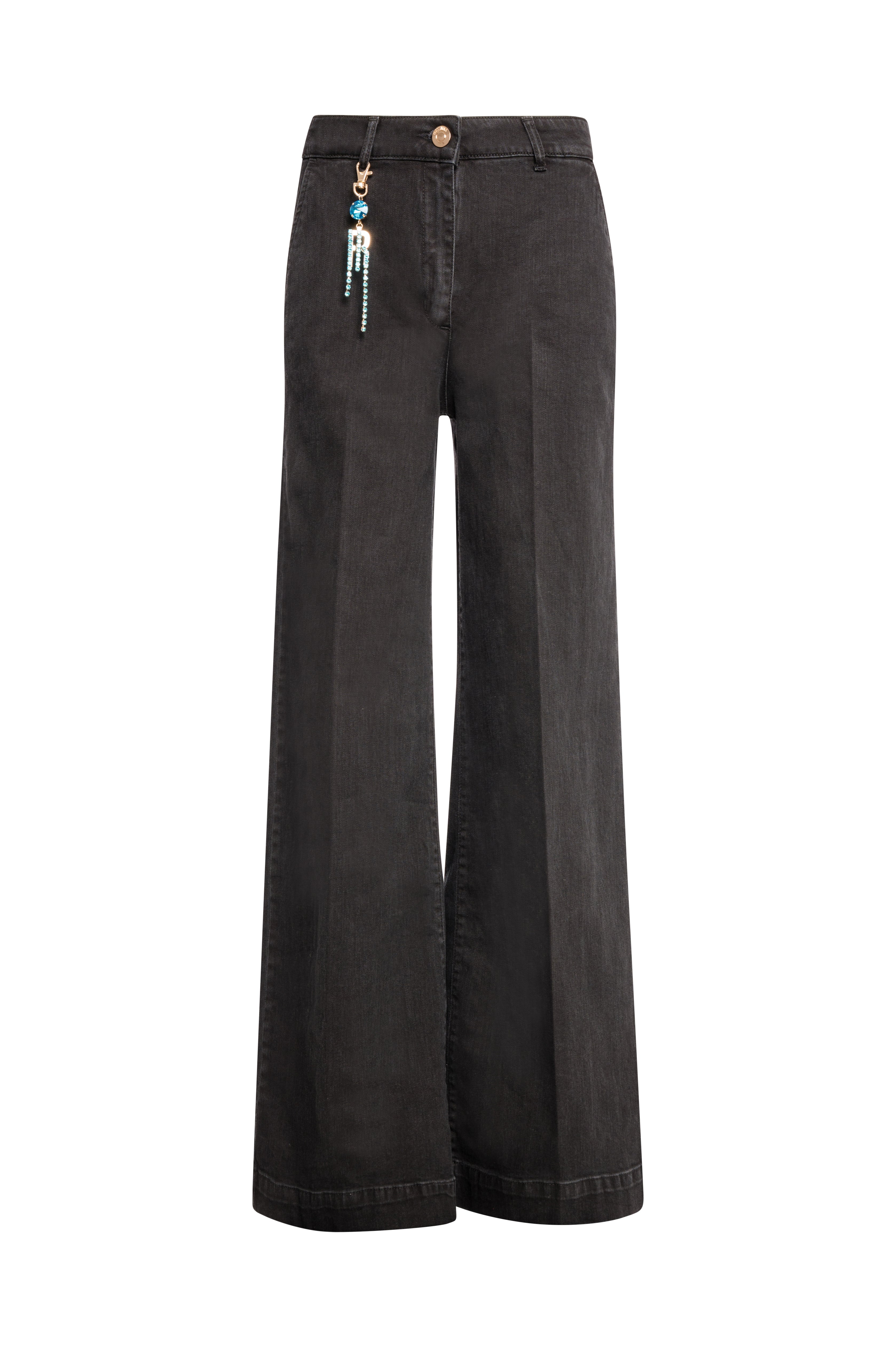 Jeans wide a palazzo in denim black con lavaggio scuro FS26WV3015D42093-KG6 Fracomina