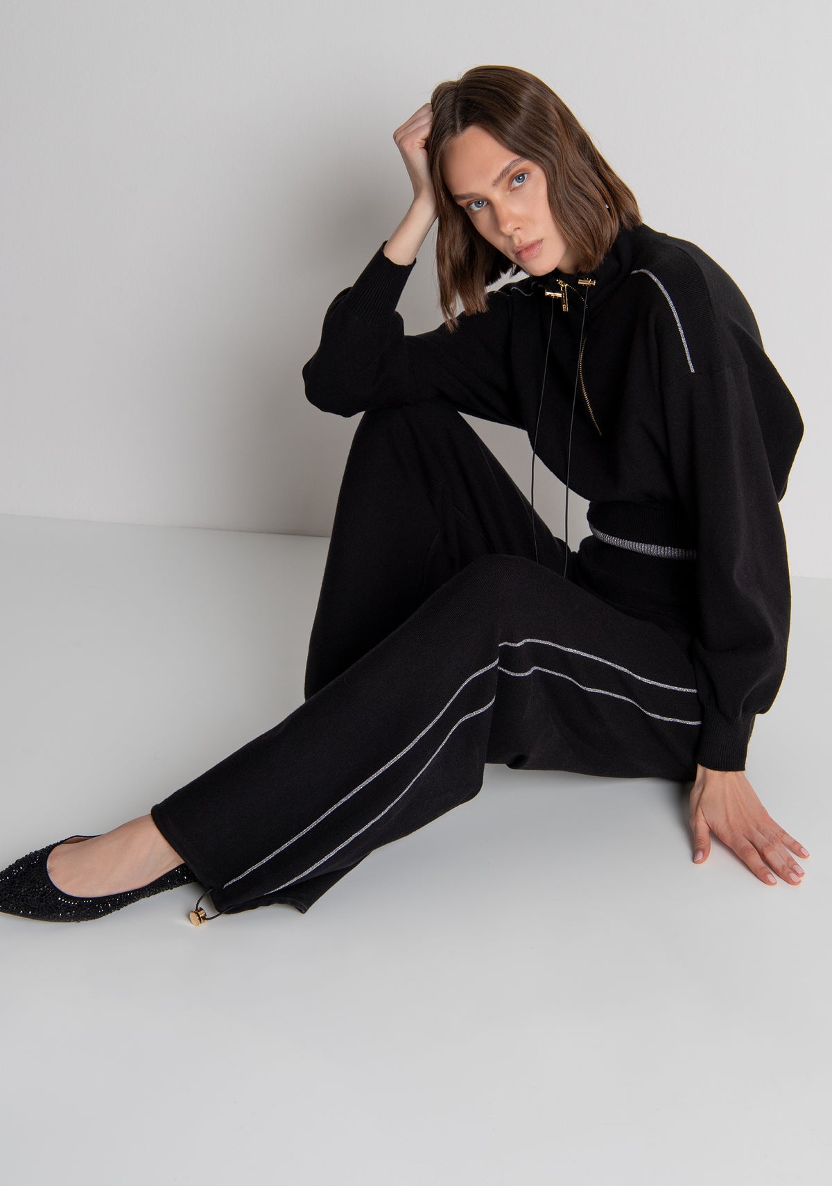 Pantalone wide a palazzo in maglia FS26WV7002K45901 FRACOMINA