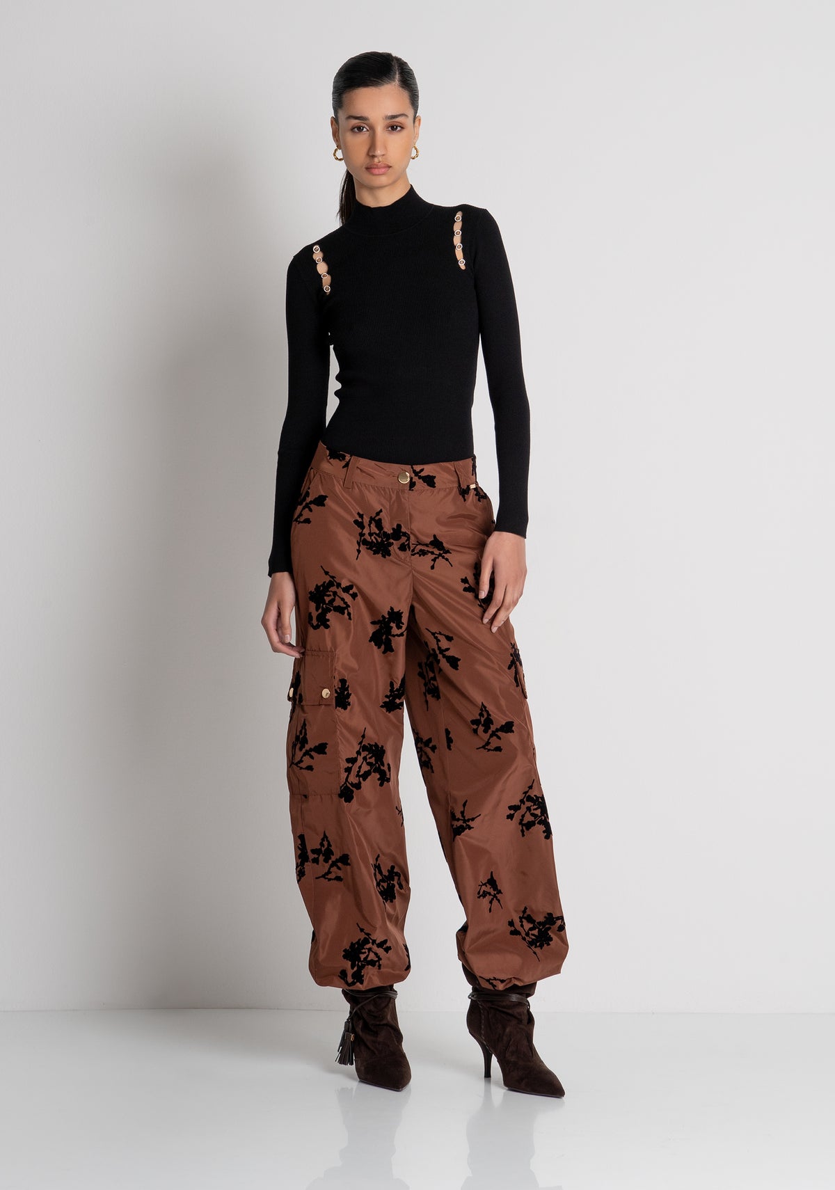 Pantalone cargo con fiori FS26WVC002W454K2 FRACOMINA