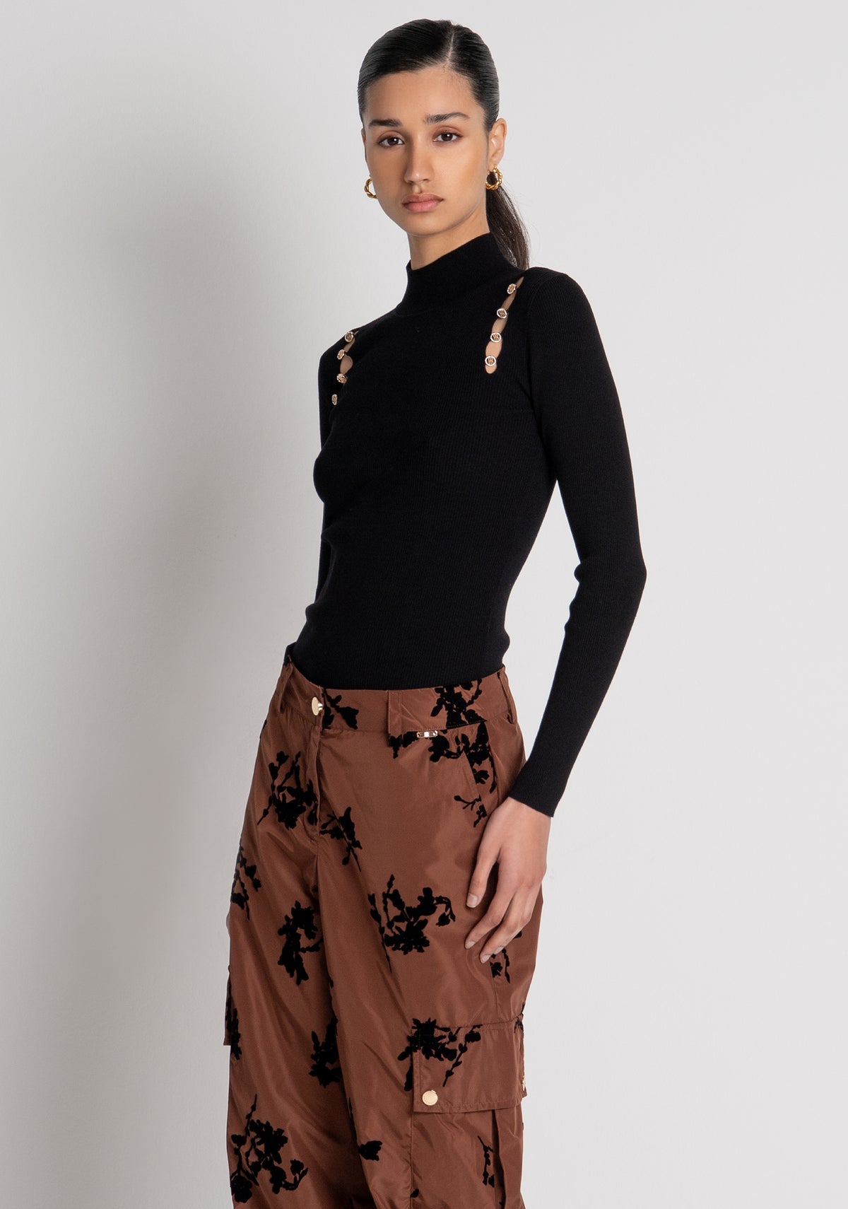 Pantalone cargo con fiori FS26WVC002W454K2 FRACOMINA