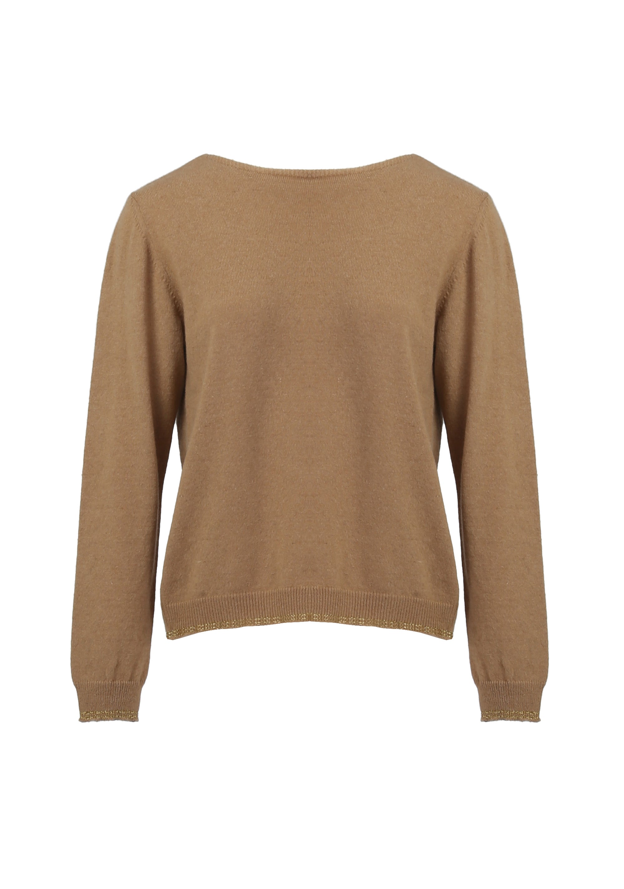 Maglione con bordi lurex oro