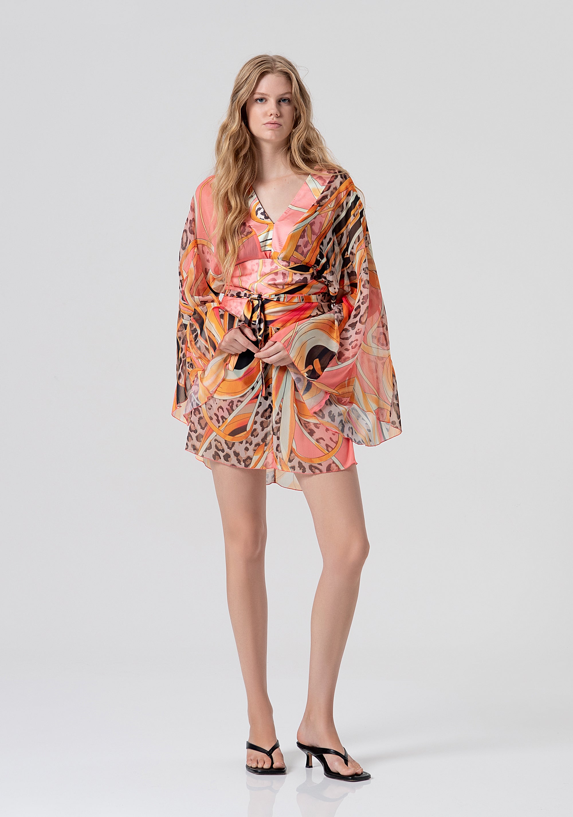 Abito regular mini modello kaftano in fantasia FV26SD1001W412J8-222 Fracomina