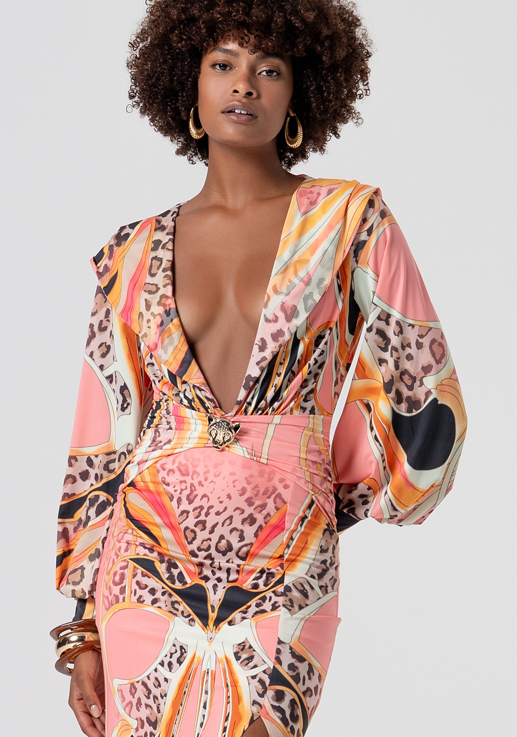 Abito slim lungo in fantasia FV26SD3001J472J8-222 Fracomina