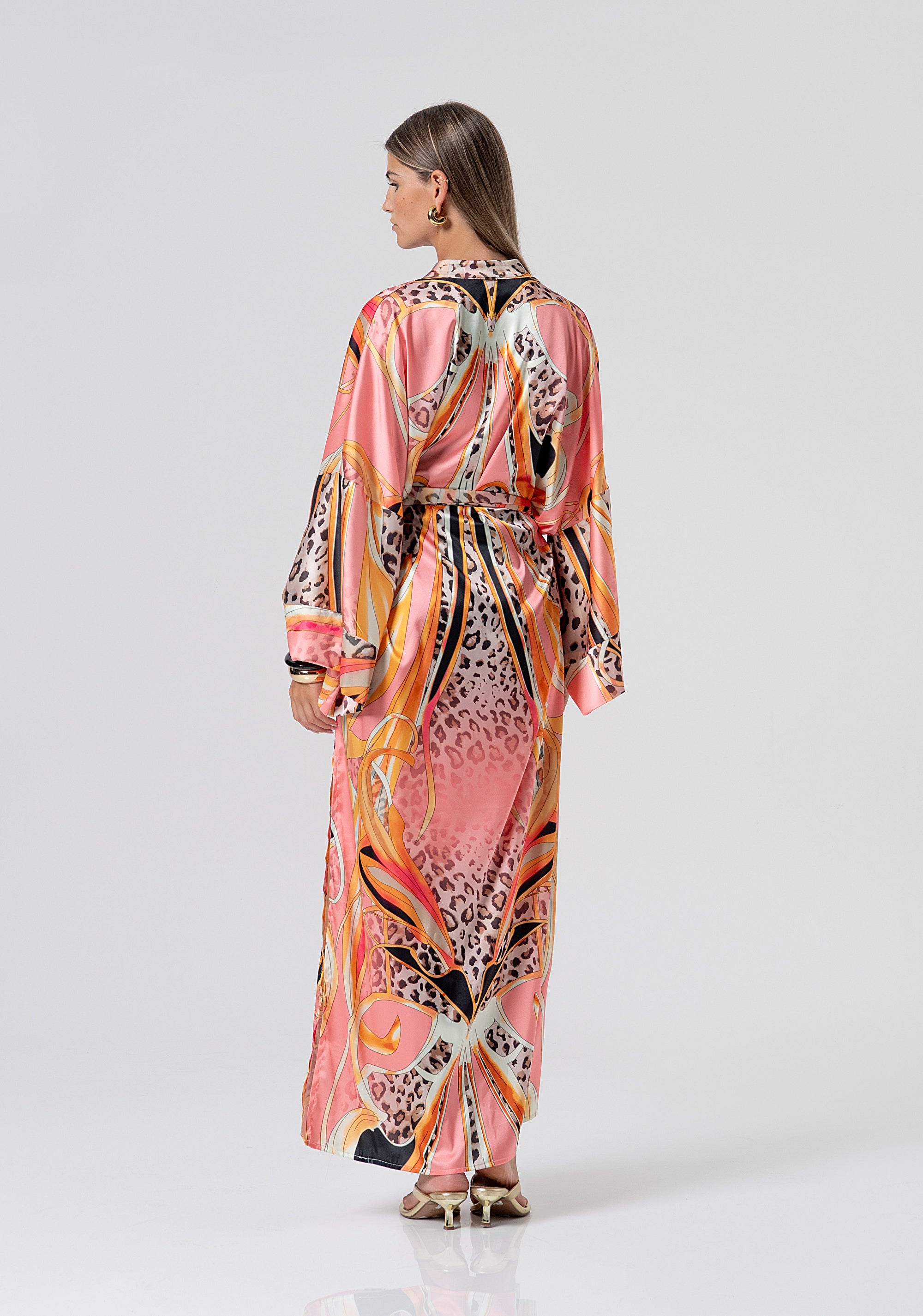 Abito regular lungo modello kimono in fantasia FV26SD3002W755J8-222 Fracomina