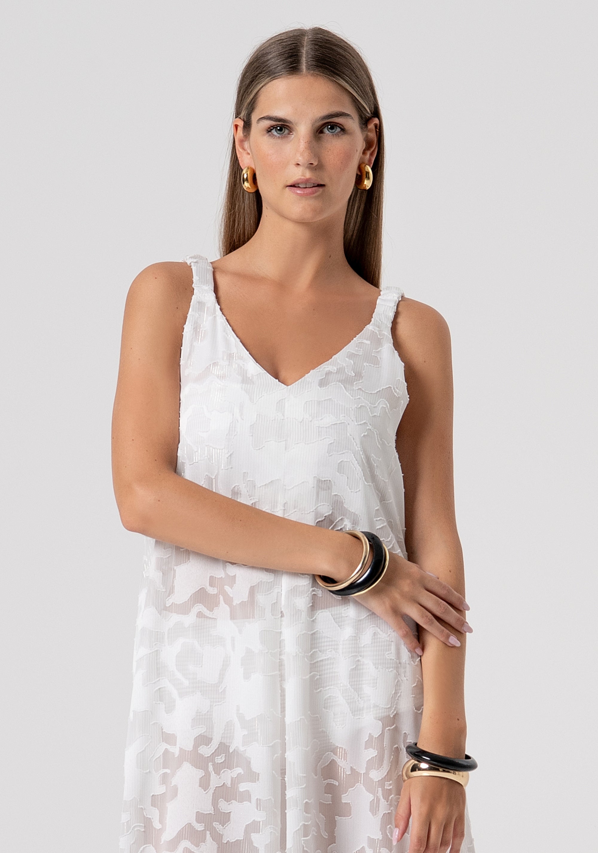 Abito lungo senza maniche in pizzo FV26SD3010W421F8-278 Fracomina