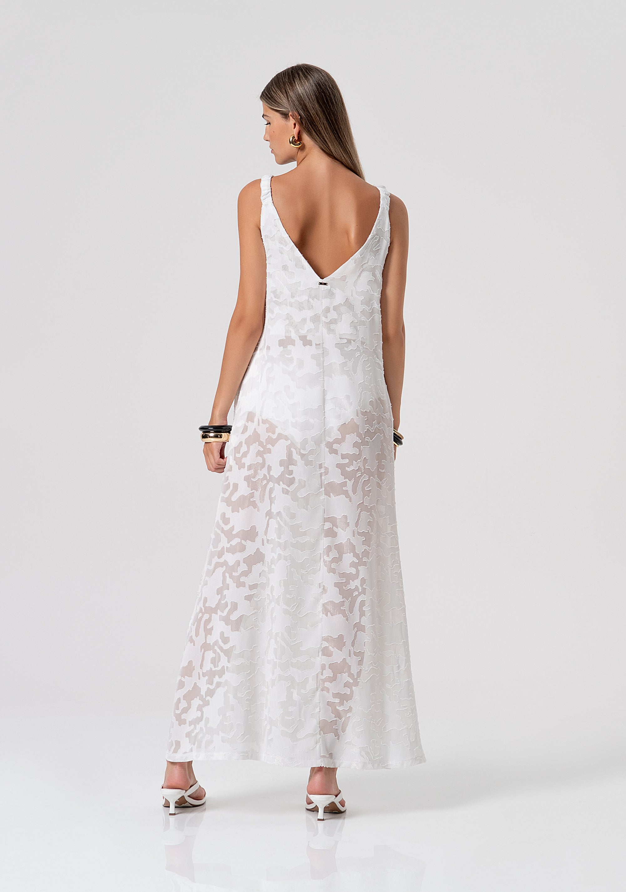 Abito lungo senza maniche in pizzo FV26SD3010W421F8-278 Fracomina