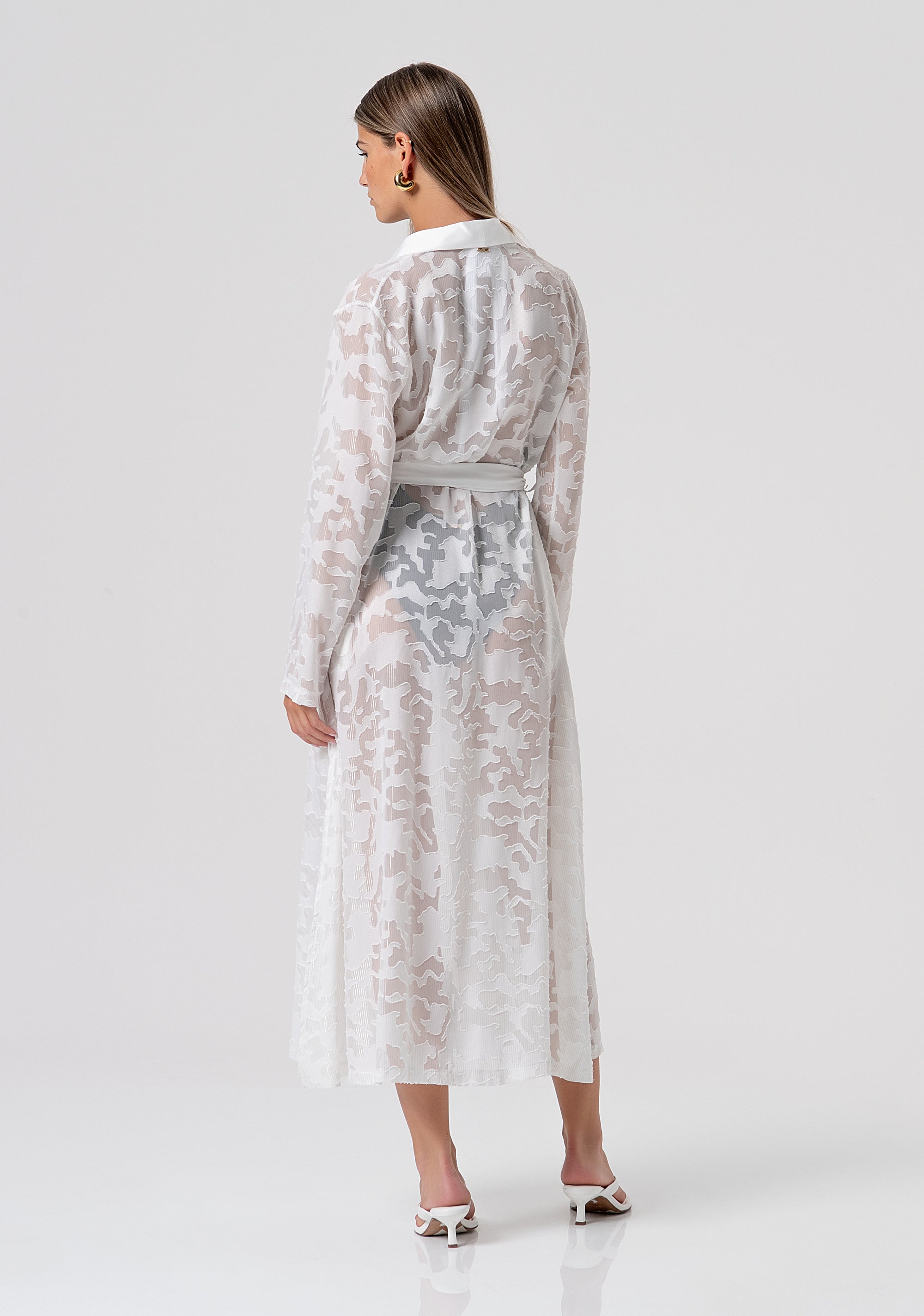 Kimono regular lungo in pizzo FV26SD3011W421F8-278 Fracomina