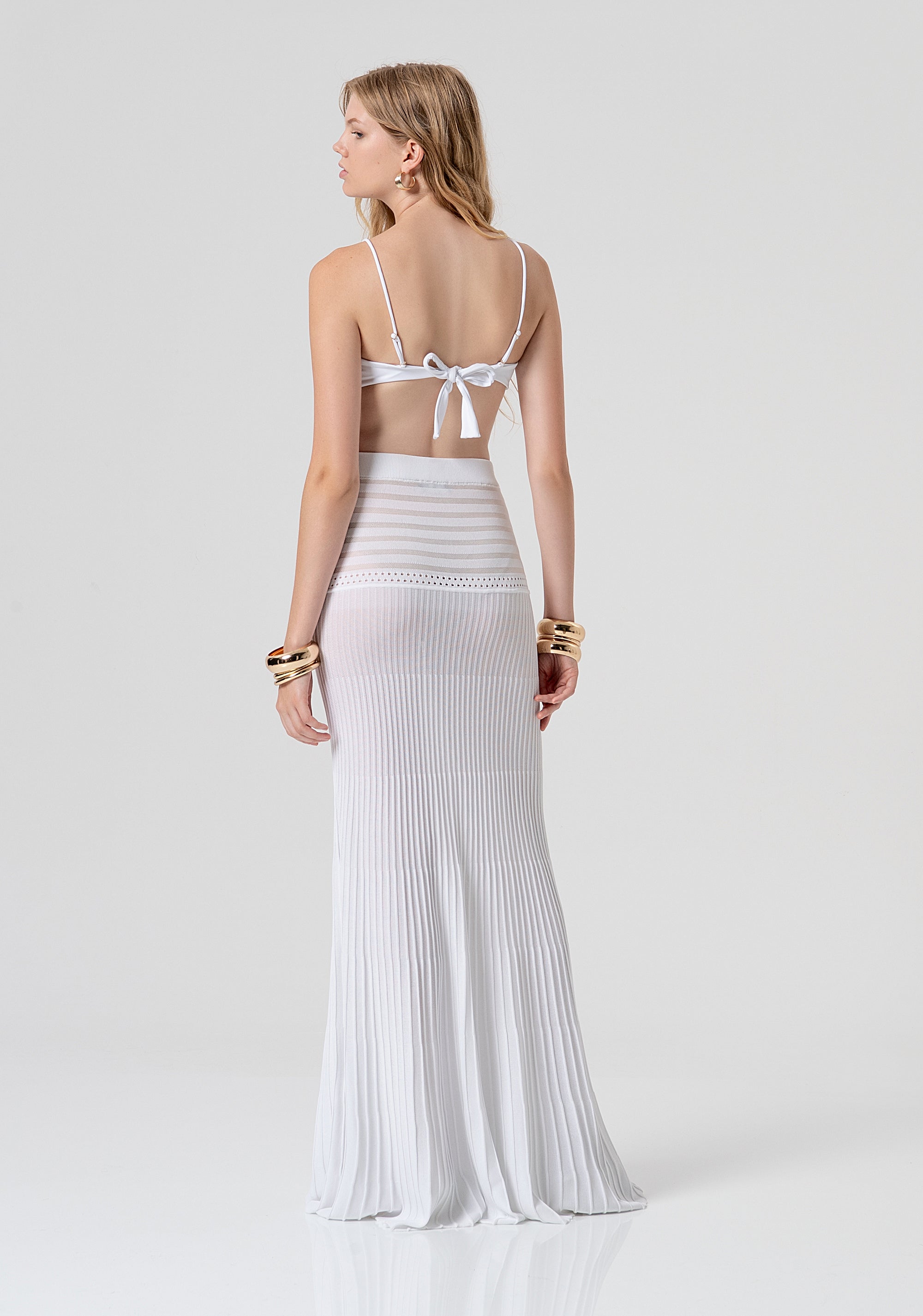 Gonna regular lunga in maglia plissettata FV26SG4001K416F9-278 Fracomina