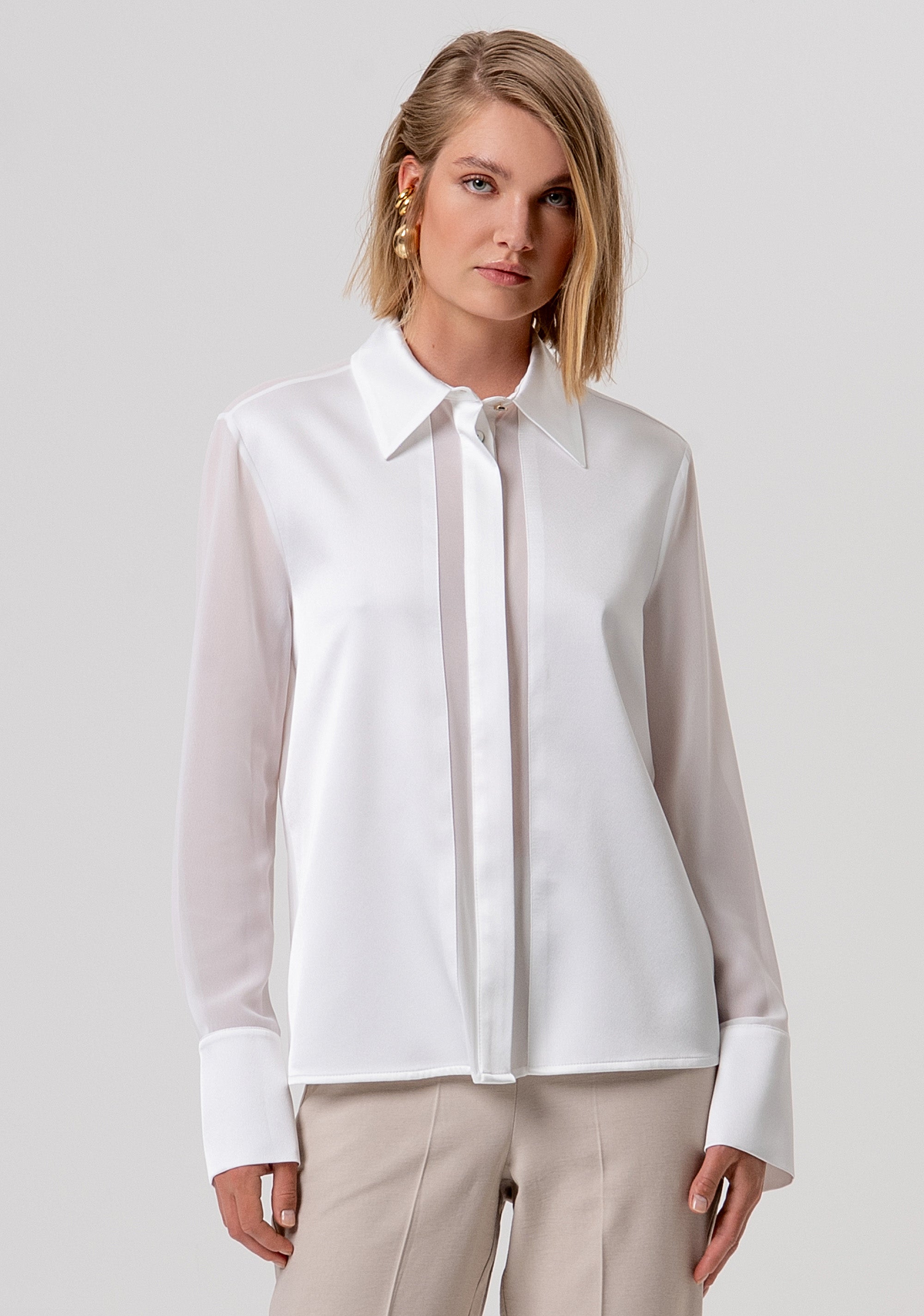 Camicia regular in mix di tessuti FY26ST6041W41201-108 Fracomina