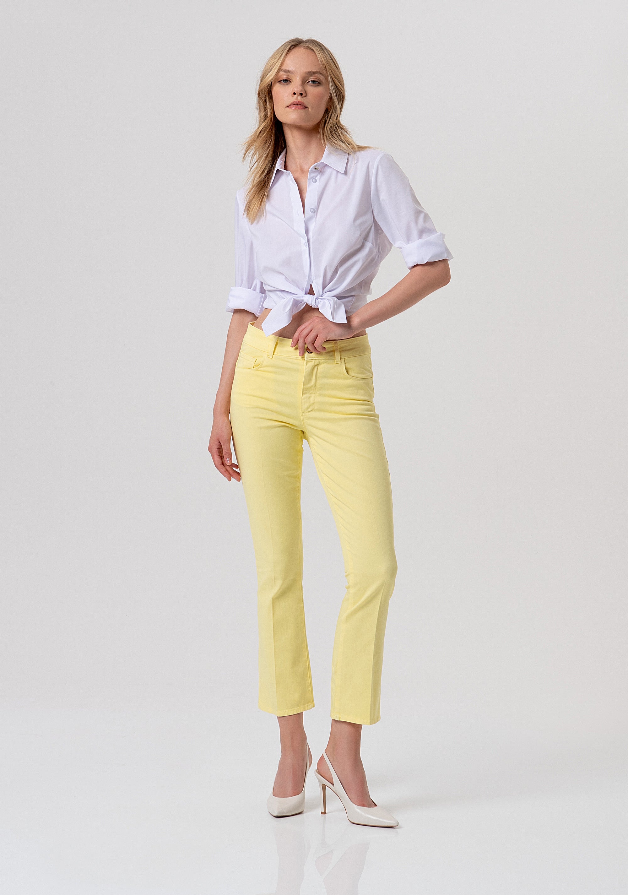 Pantalone cropped effetto push up in gabardina FY26SV8030W61501-184 Fracomina