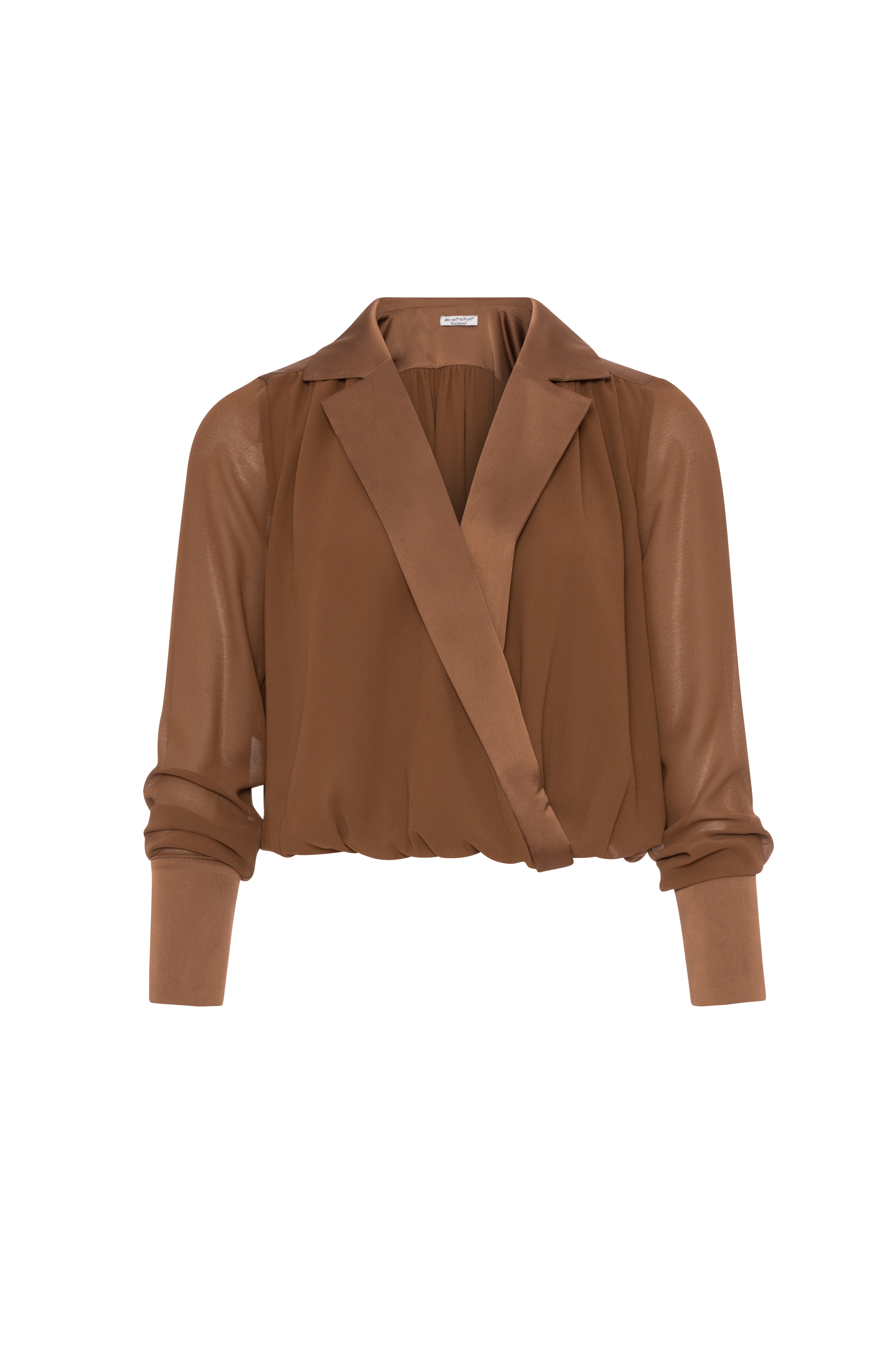 Blusa cropped con colletto in raso FY26WT1012W41201-K20 Fracomina