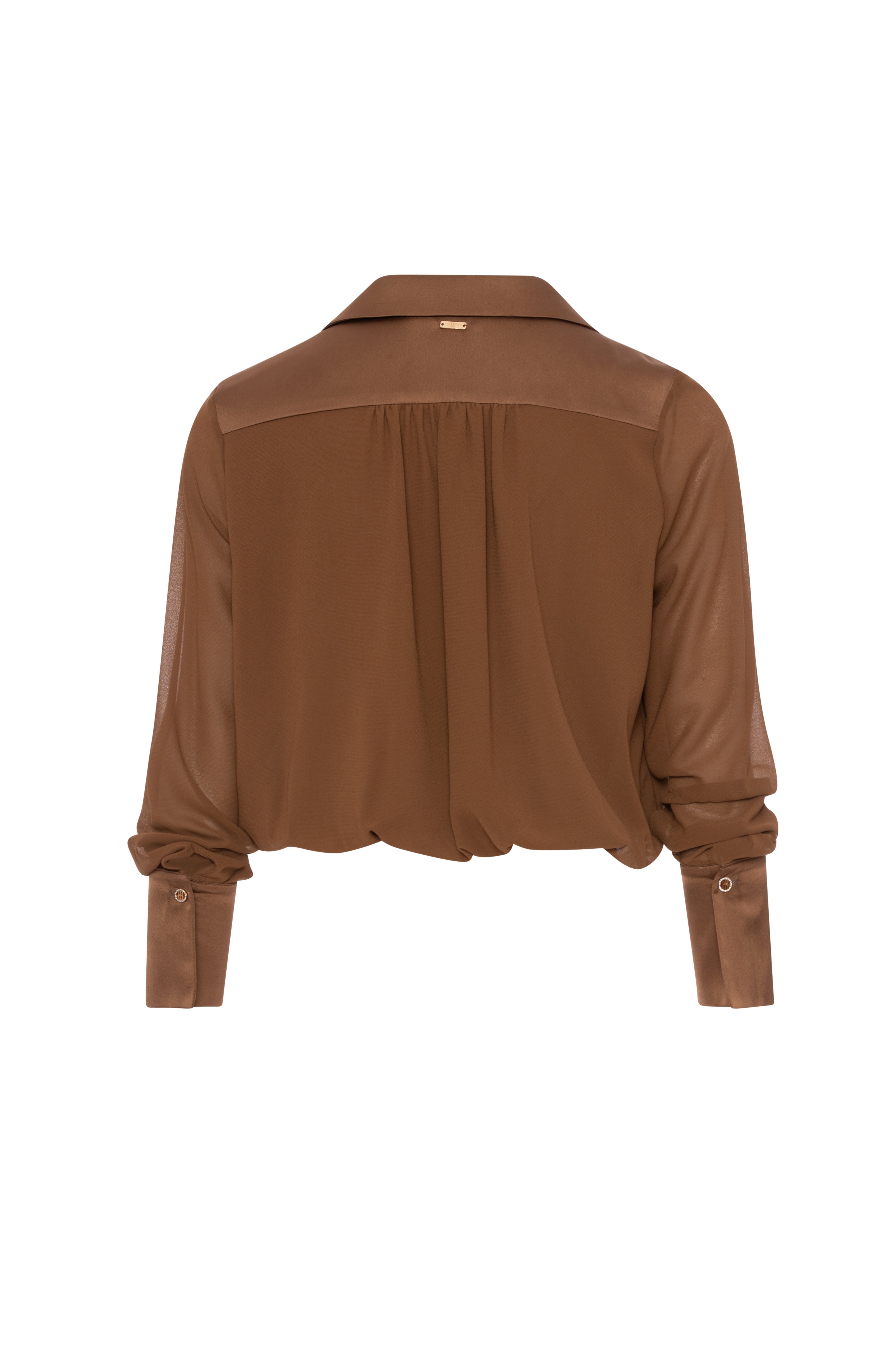 Blusa cropped con colletto in raso FY26WT1012W41201-K20 Fracomina