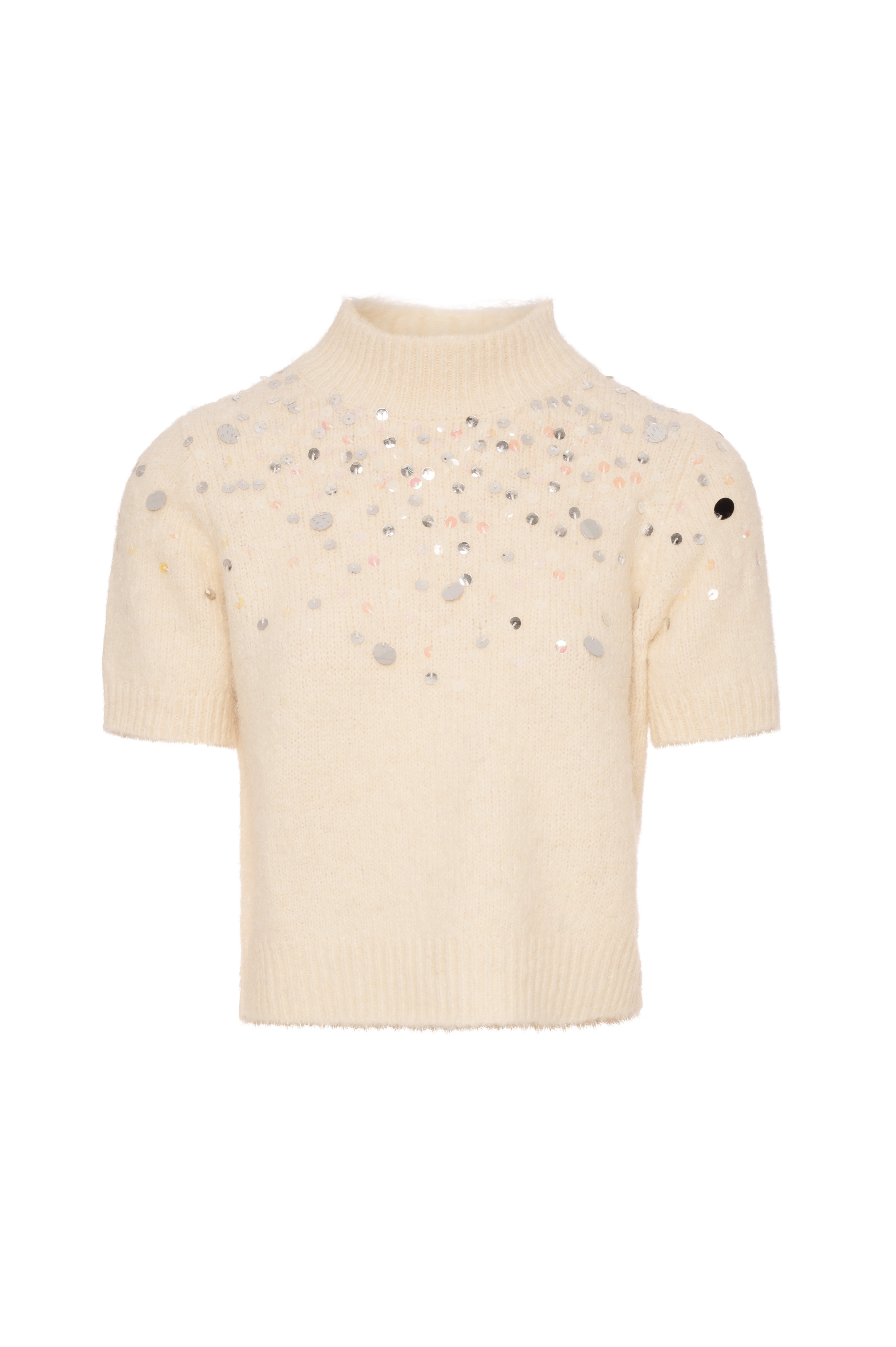 Maglia cropped con applicazioni luminose FY26WT7059K563R9-K59 Fracomina