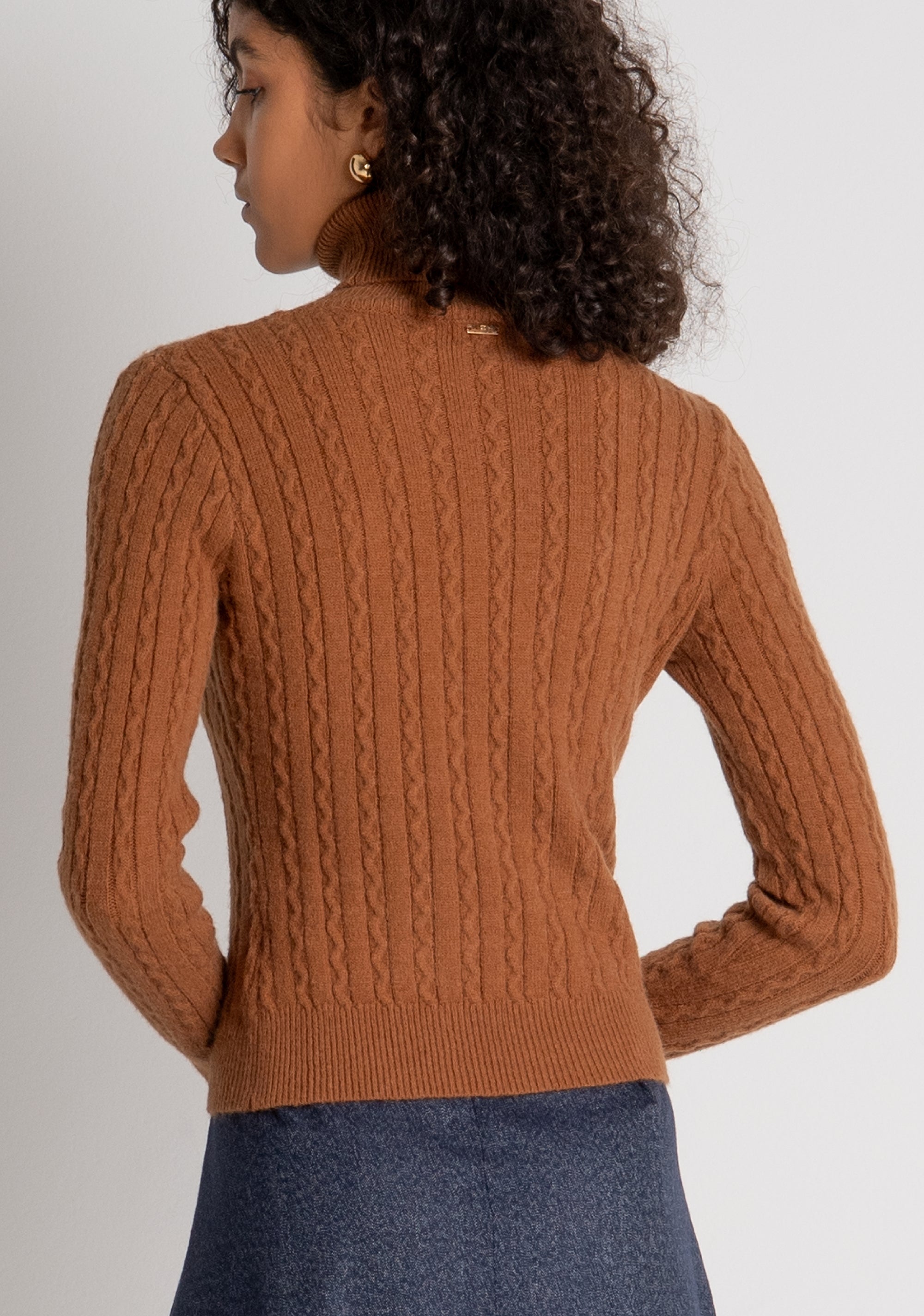 Maglia slim con punto treccia FY26WT7062K45801 FRACOMINA