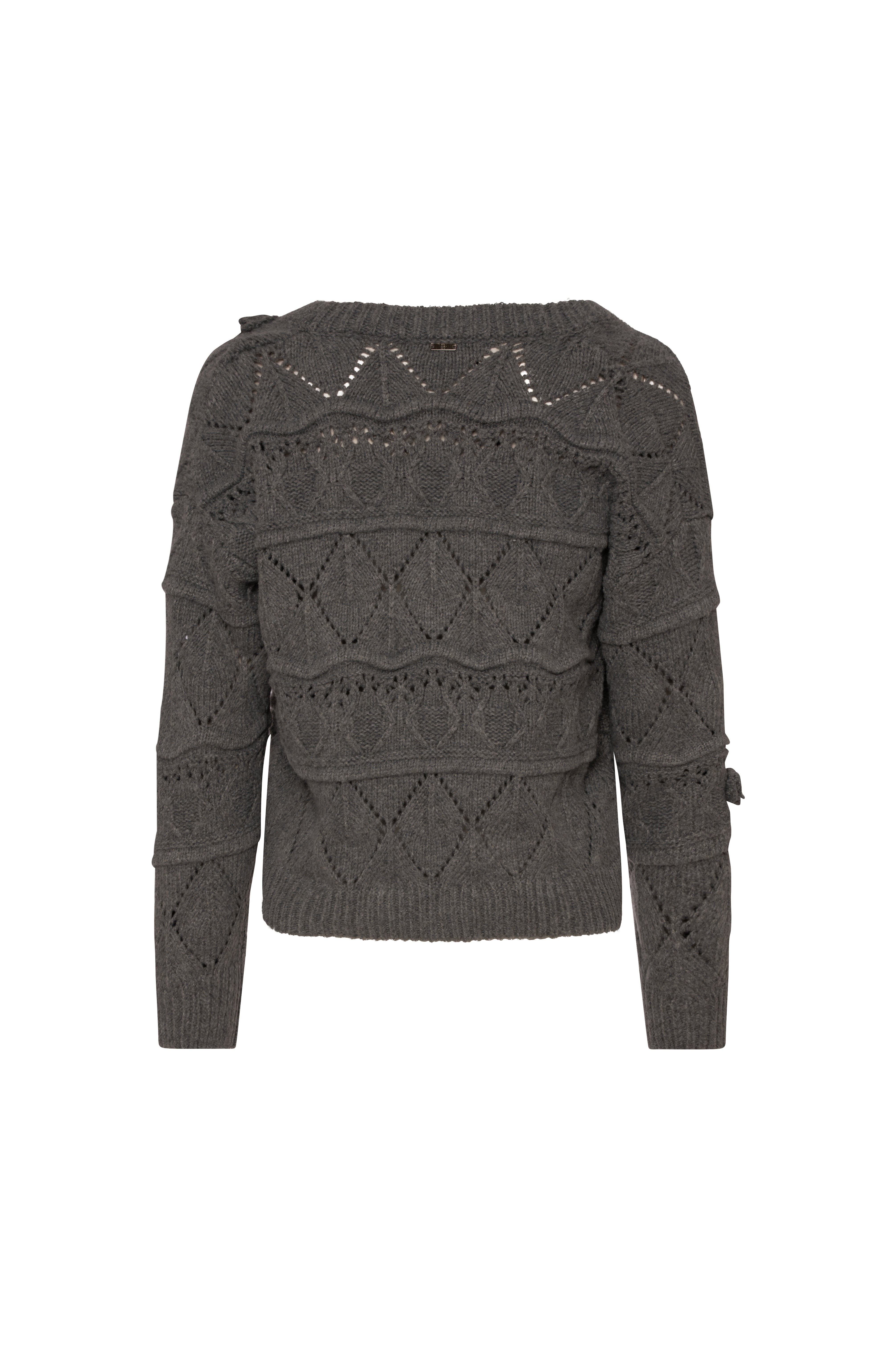 Cardigan regular con punto treccia e trafori FY26WT8038K47401-KE9 Fracomina
