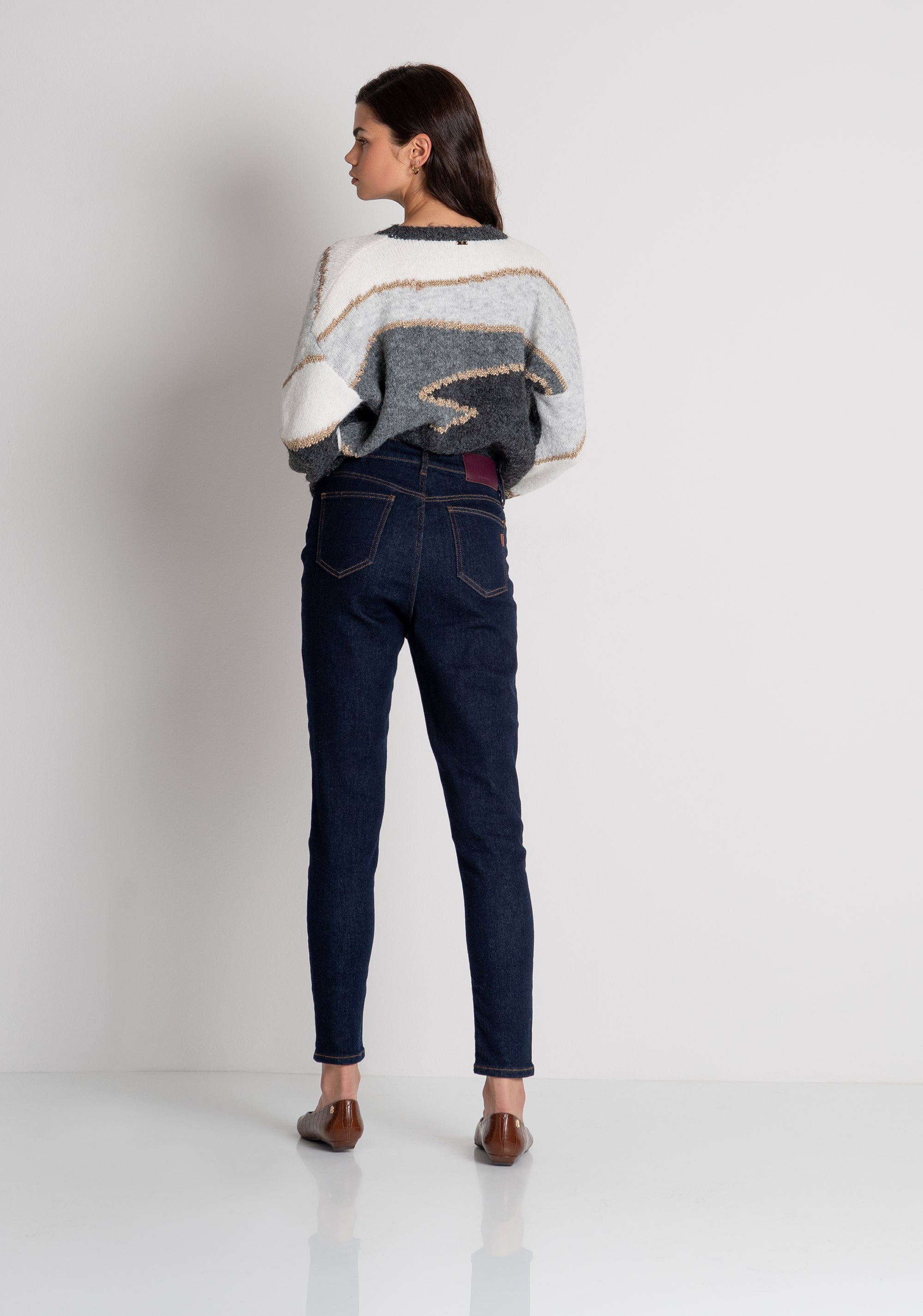 Jeans slim in denim con lavaggio scuro FRACOMINA — immagine 4 di 6