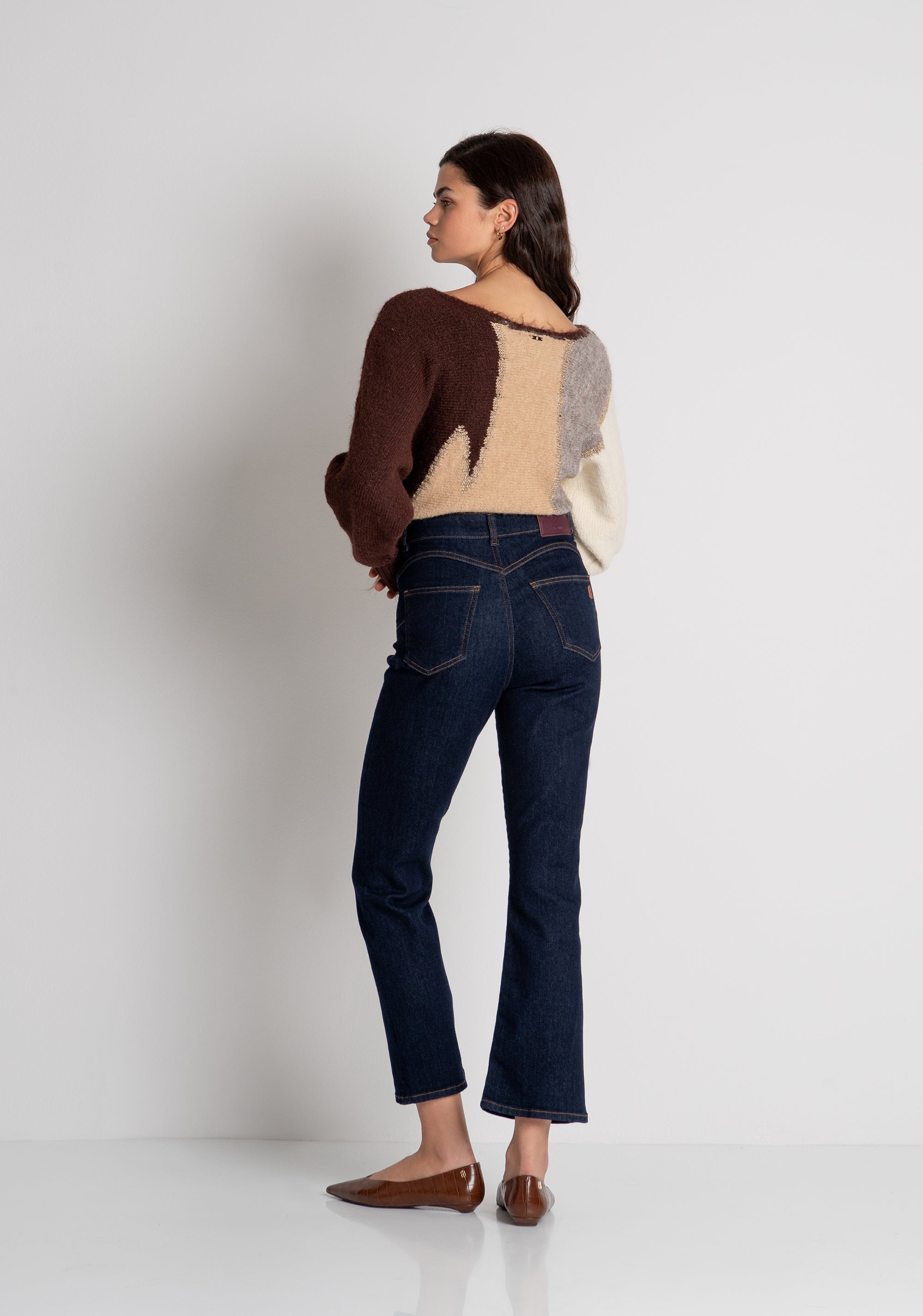 Jeans cropped in denim con lavaggio raw FY26WV9006D46093 FRACOMINA