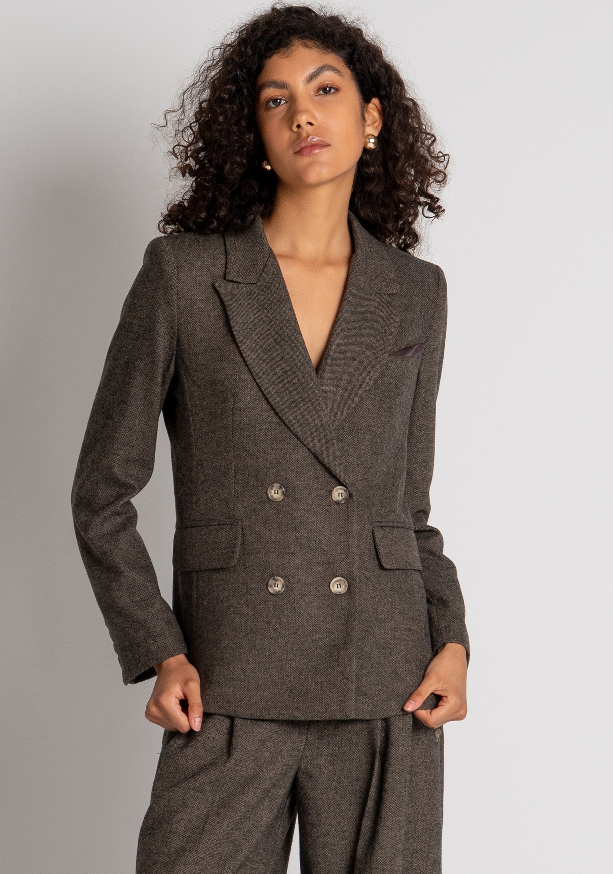 Blazer regular doppiopetto con lana FZ26WJ3001W73601 FRACOMINA