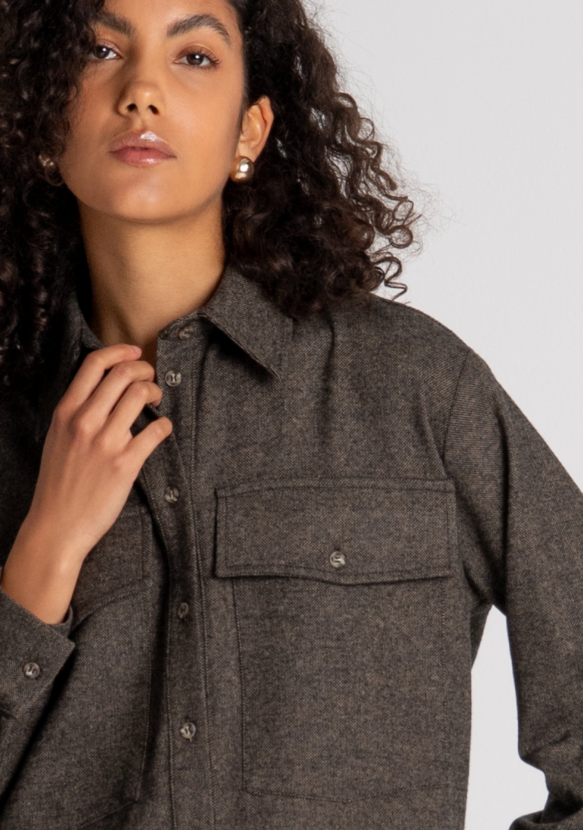 Camicia over in tweed con lana FZ26WT6004W73601 FRACOMINA