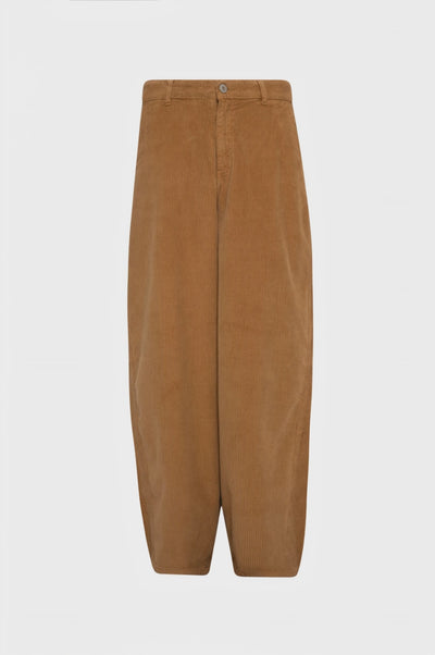 Pantalone carrot balloon in velluto a coste