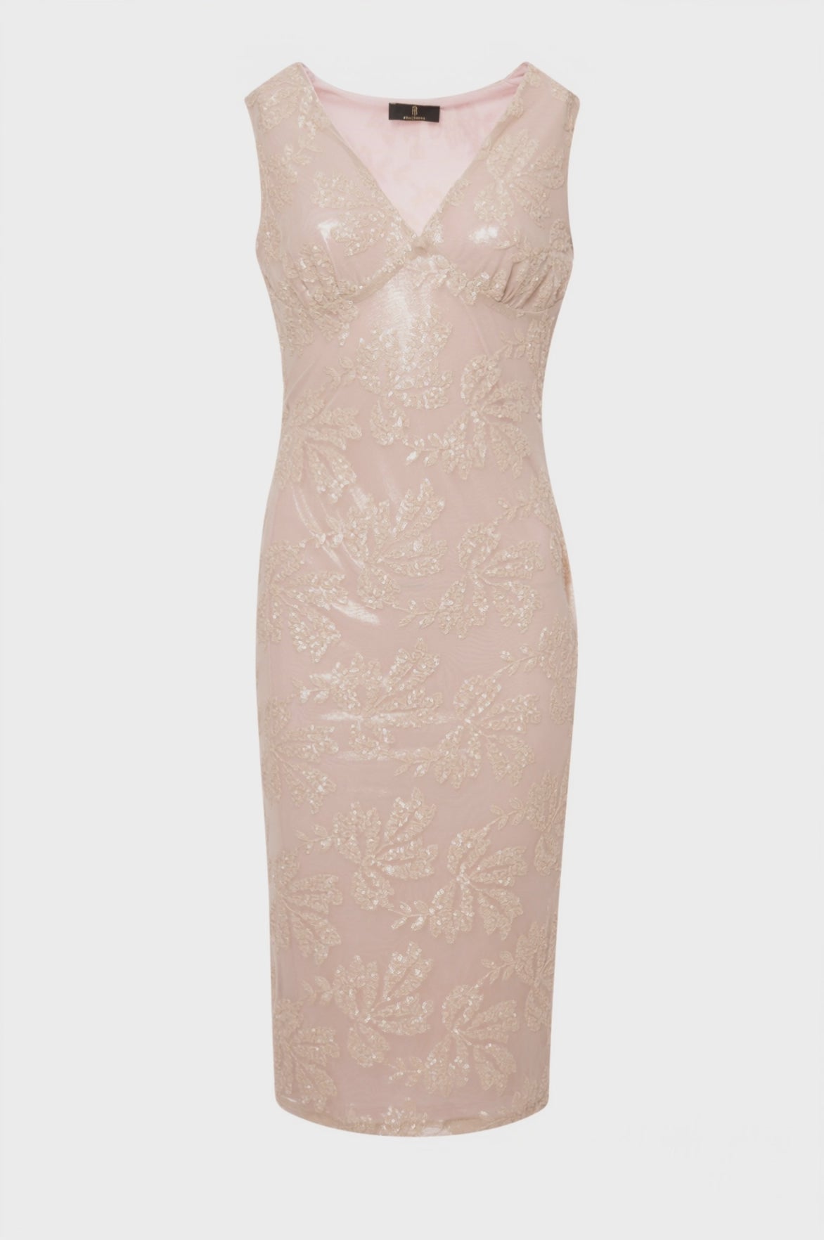 Abito slim midi con ricami