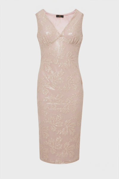 Abito slim midi con ricami