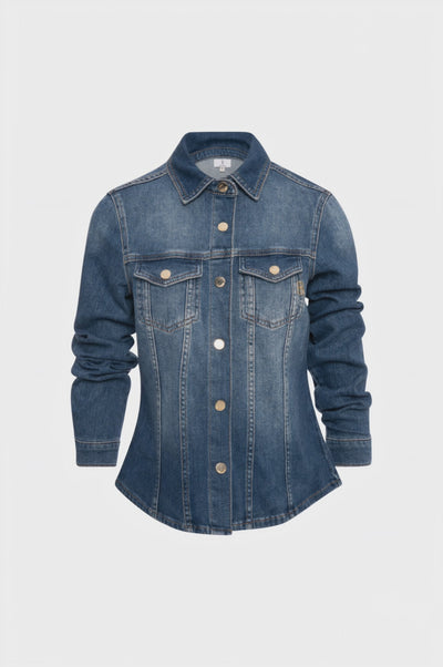 Camicia regular in denim con lavaggio vintage