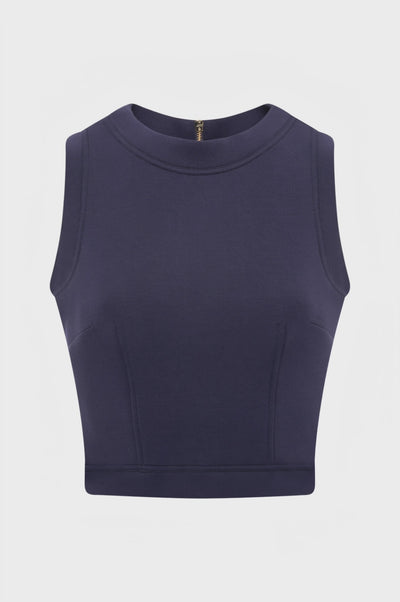 Top slim senza maniche in felpa