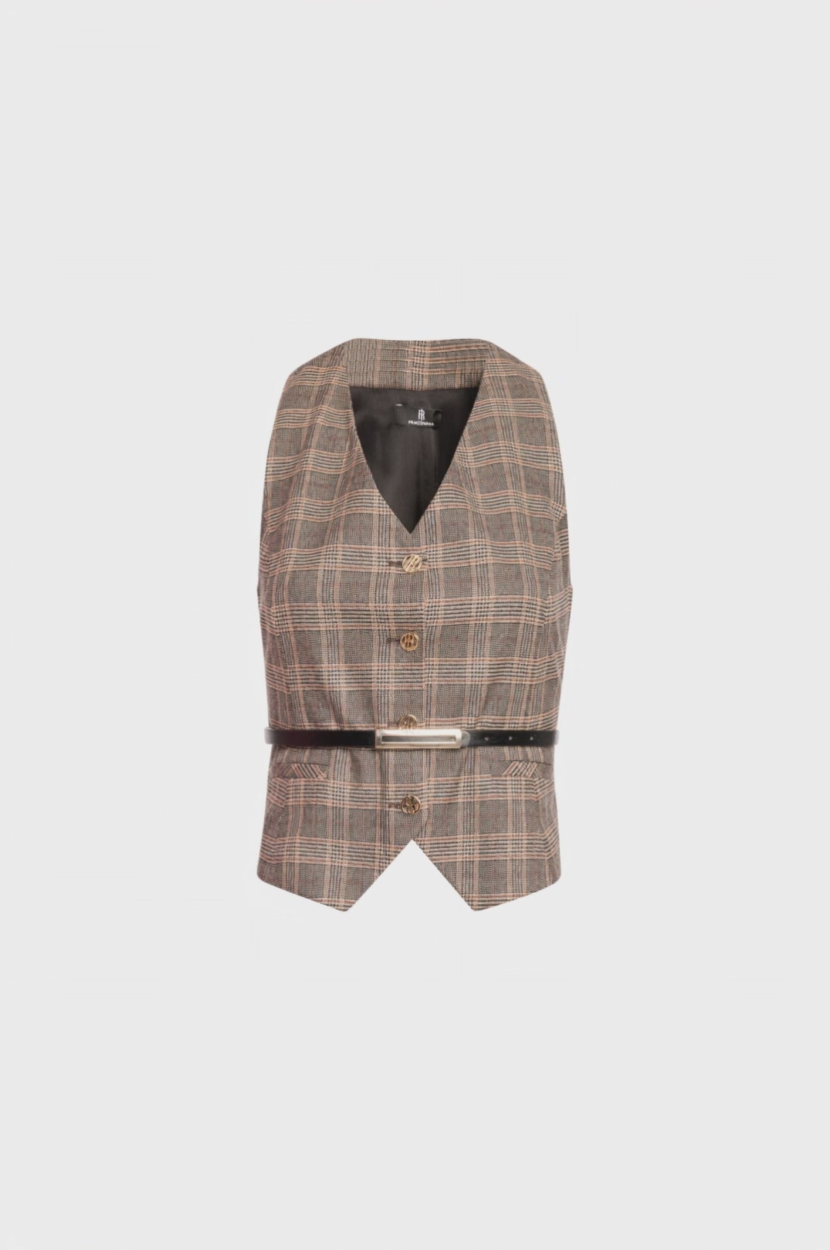 Gilet regular in tessuto Principe di Galles